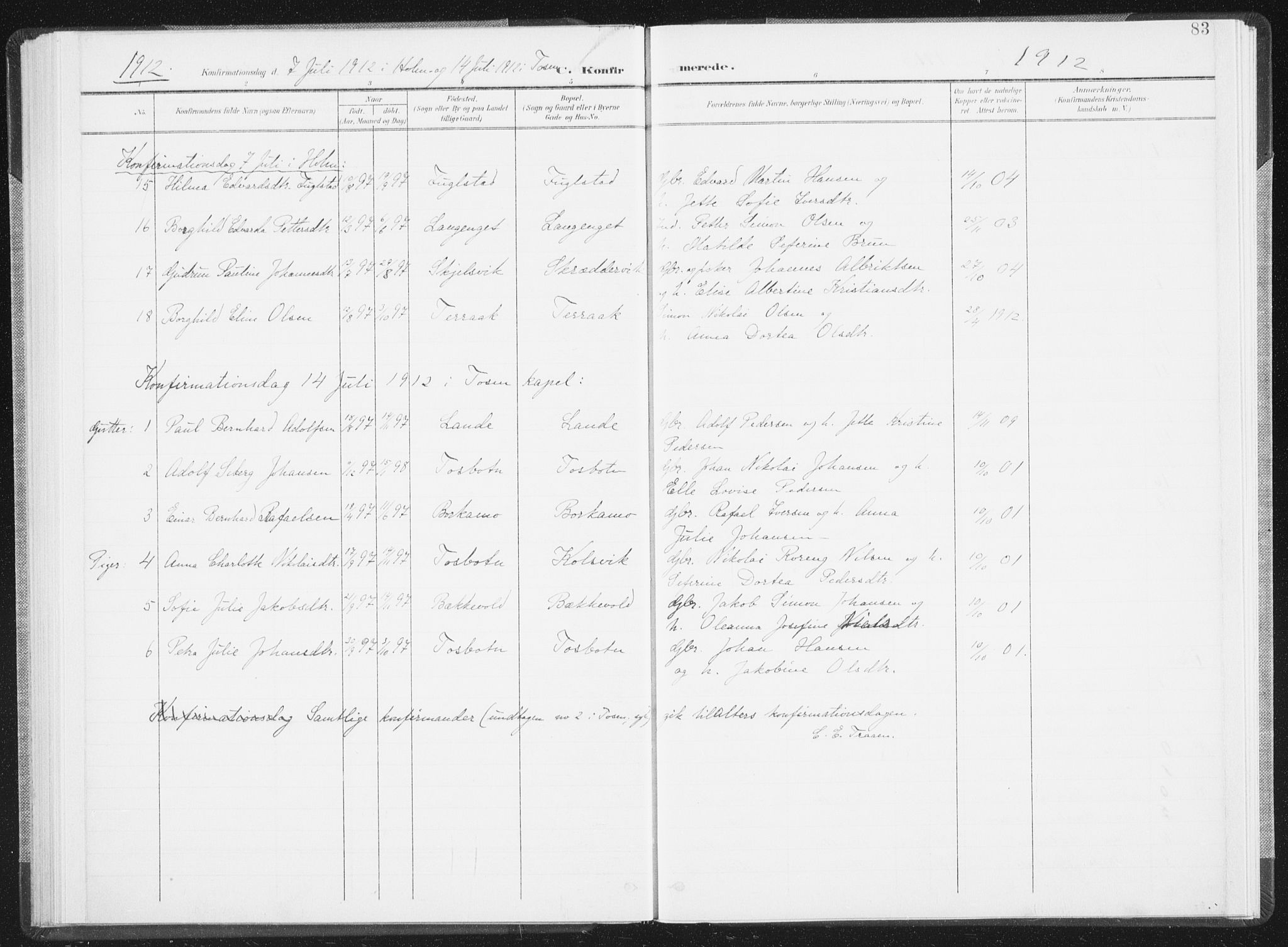 Ministerialprotokoller, klokkerbøker og fødselsregistre - Nordland, AV/SAT-A-1459/810/L0153: Parish register (official) no. 810A12, 1899-1914, p. 83