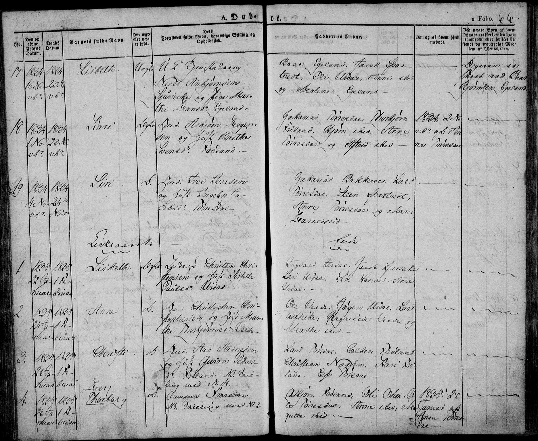 Skjold sokneprestkontor, AV/SAST-A-101847/H/Ha/Haa/L0005: Parish register (official) no. A 5, 1830-1856, p. 66