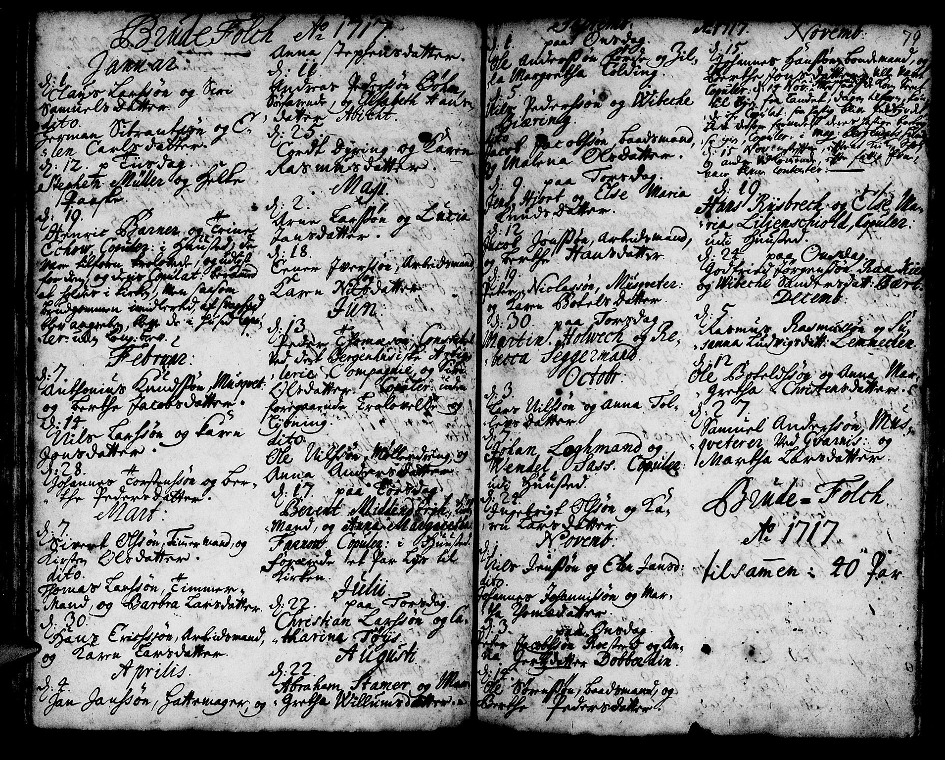 Korskirken sokneprestembete, SAB/A-76101/H/Haa/L0008: Parish register (official) no. A 8, 1698-1747, p. 79