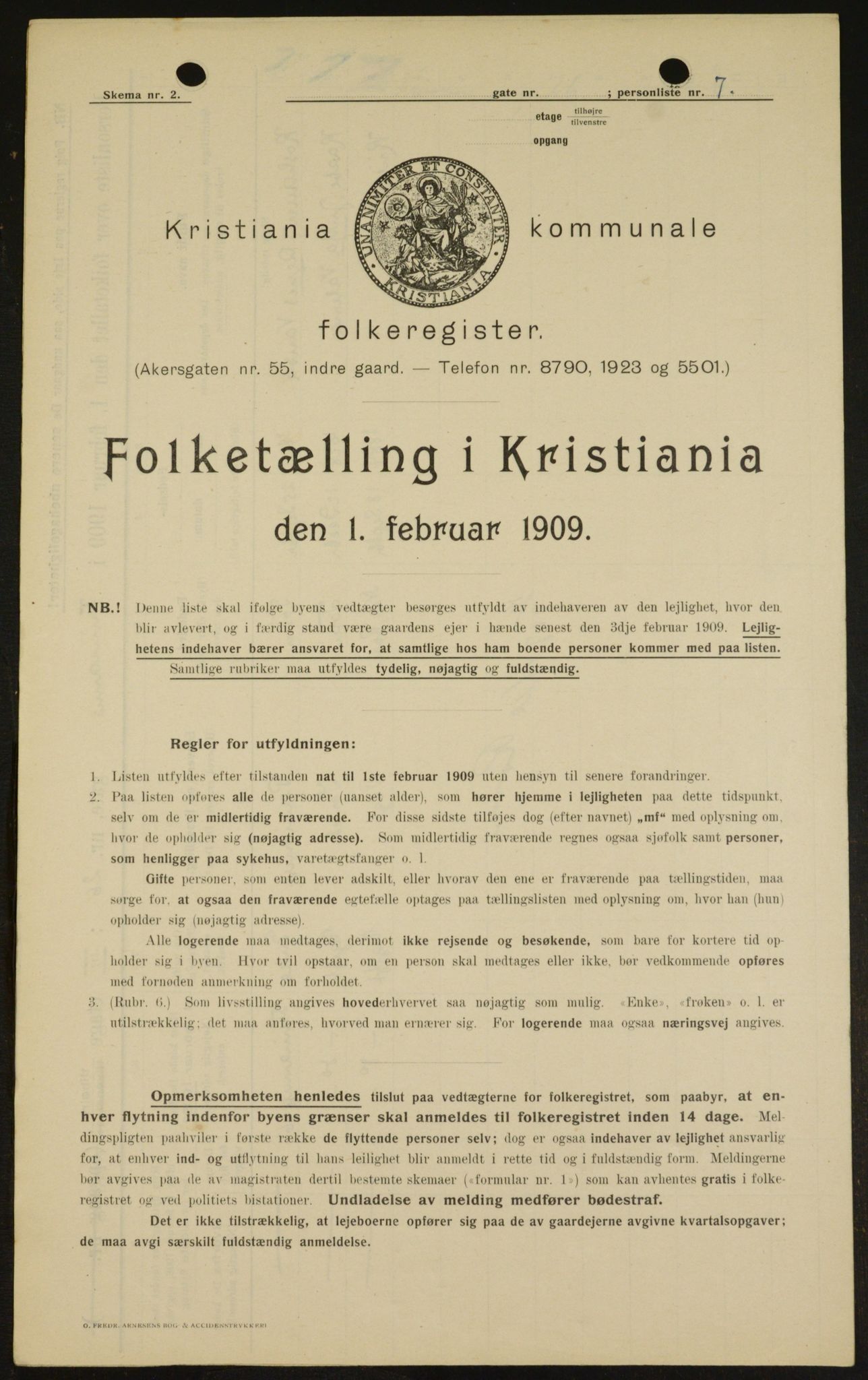 OBA, Municipal Census 1909 for Kristiania, 1909, p. 24582