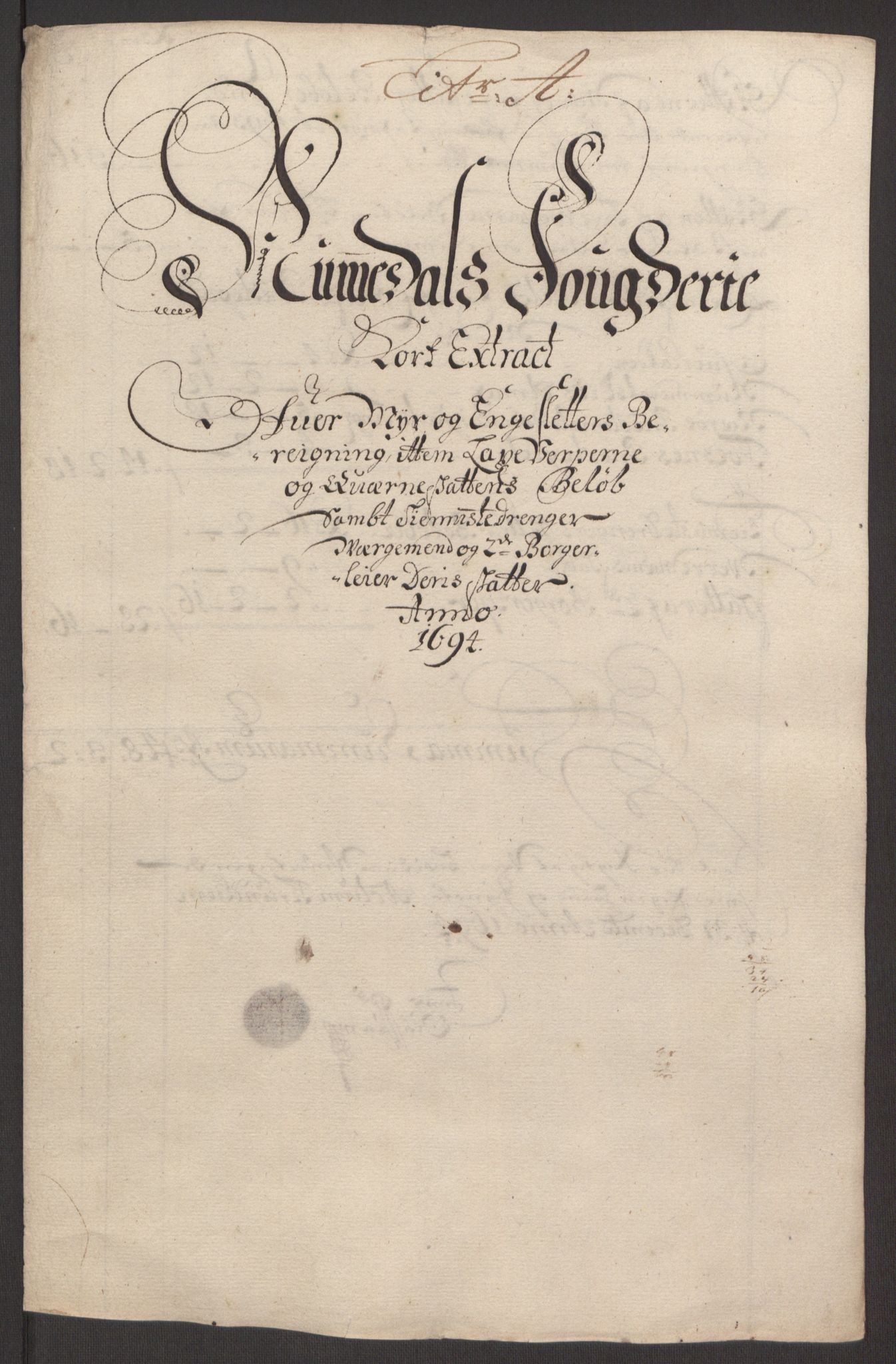 Rentekammeret inntil 1814, Reviderte regnskaper, Fogderegnskap, RA/EA-4092/R64/L4424: Fogderegnskap Namdal, 1692-1695, p. 341