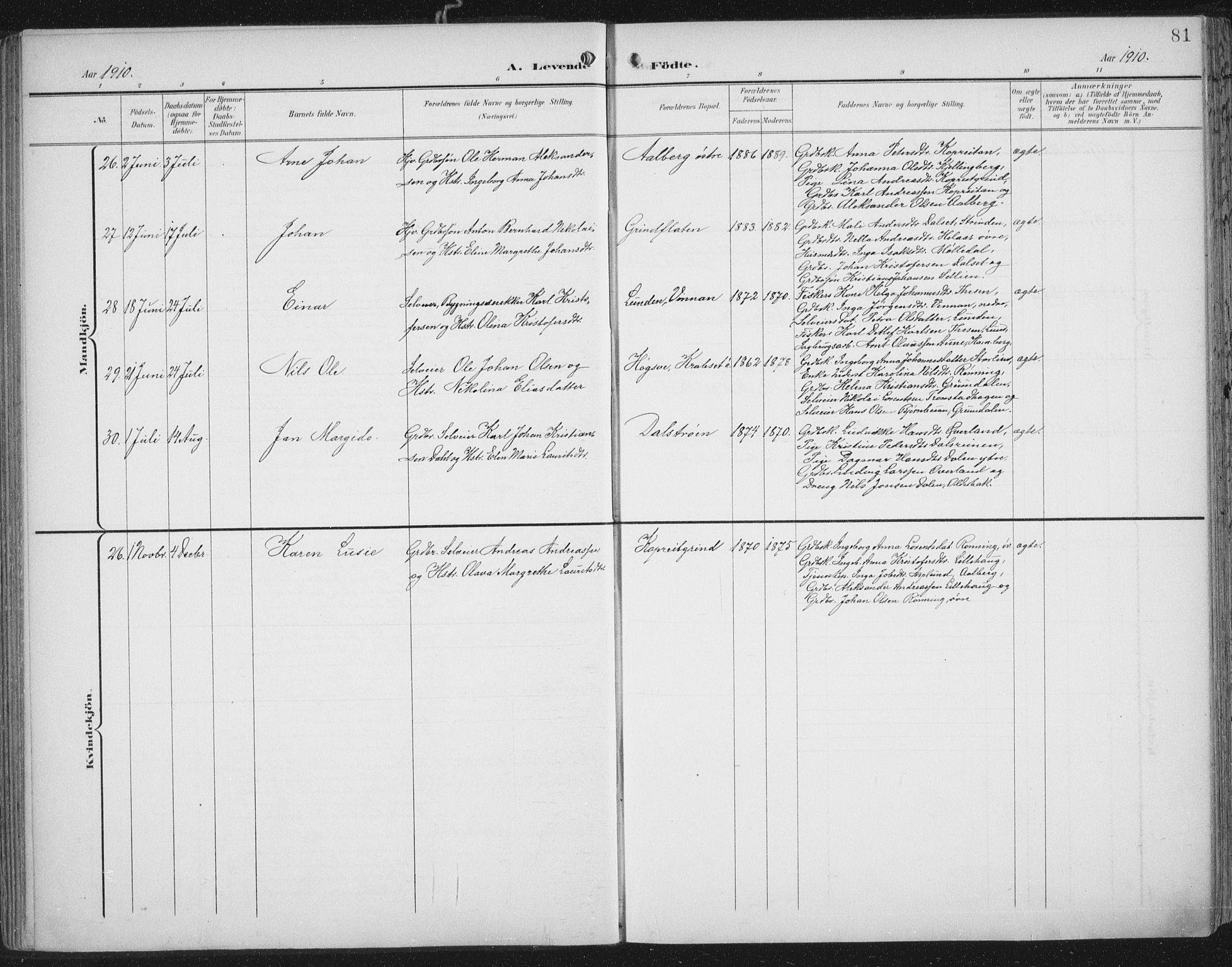 Ministerialprotokoller, klokkerbøker og fødselsregistre - Nord-Trøndelag, AV/SAT-A-1458/701/L0011: Parish register (official) no. 701A11, 1899-1915, p. 81