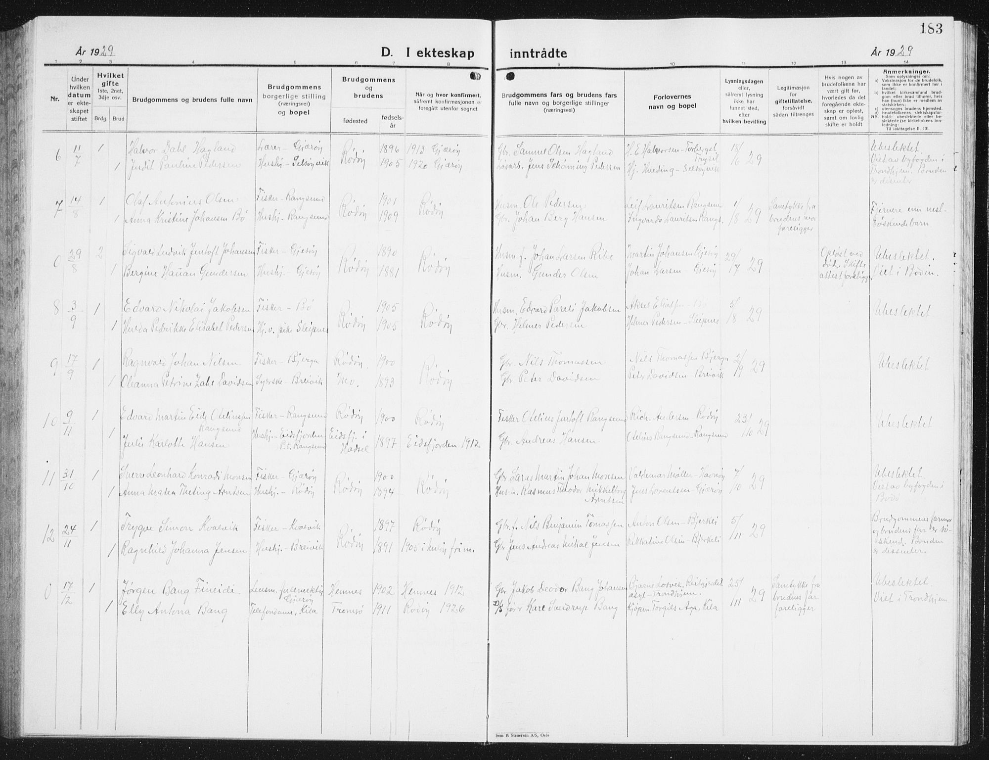 Ministerialprotokoller, klokkerbøker og fødselsregistre - Nordland, SAT/A-1459/841/L0622: Parish register (copy) no. 841C06, 1924-1942, p. 183