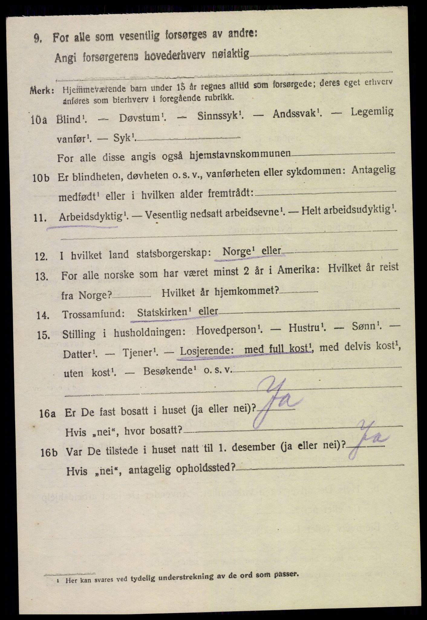 SAK, 1920 census for Stokken, 1920, p. 2451