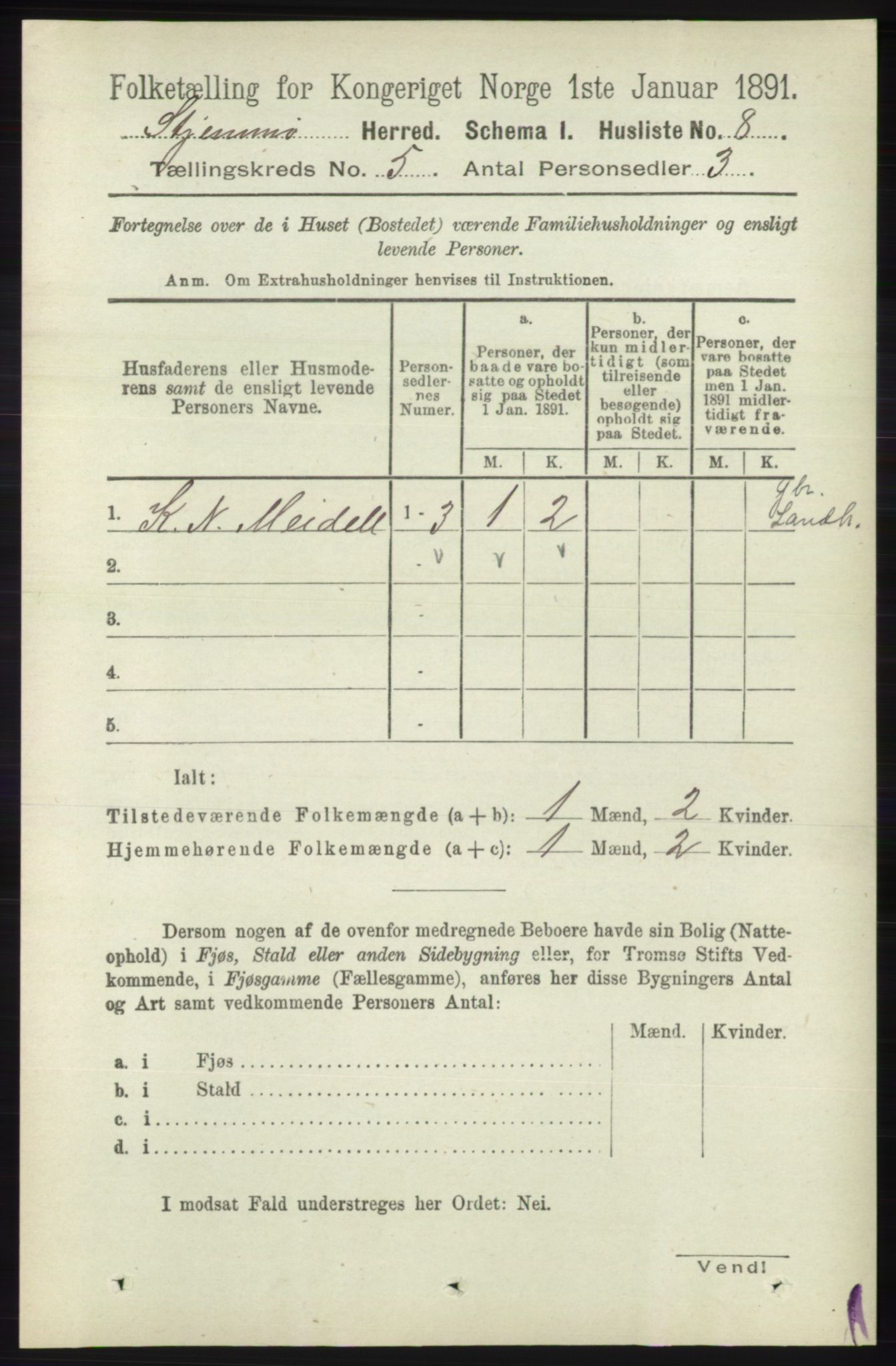 RA, 1891 census for 1140 Sjernarøy, 1891, p. 752