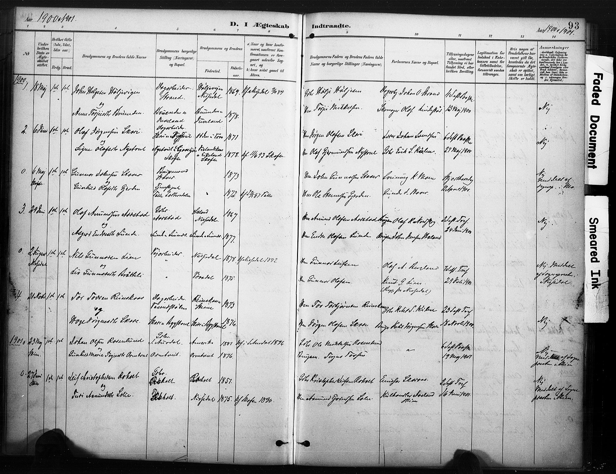 Kviteseid kirkebøker, SAKO/A-276/F/Fc/L0002: Parish register (official) no. III 2, 1882-1908, p. 93