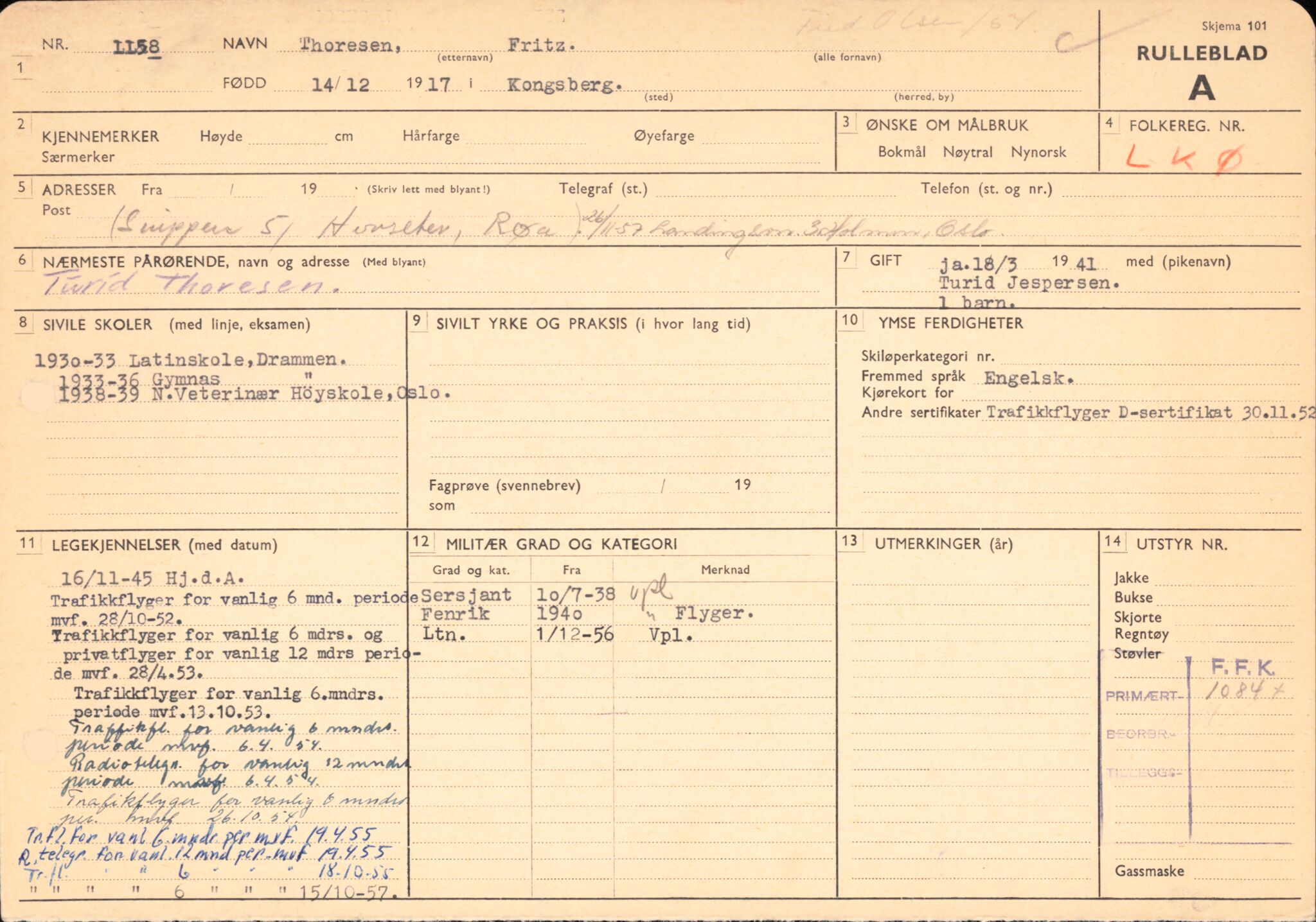 Forsvaret, Forsvarets overkommando/Luftforsvarsstaben, AV/RA-RAFA-4079/P/Pa/L0052: Personellpapirer, 1917, p. 356