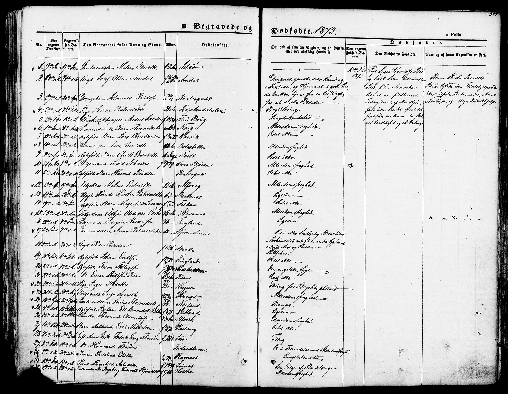 Strand sokneprestkontor, SAST/A-101828/H/Ha/Haa/L0007: Parish register (official) no. A 7, 1855-1881, p. 307