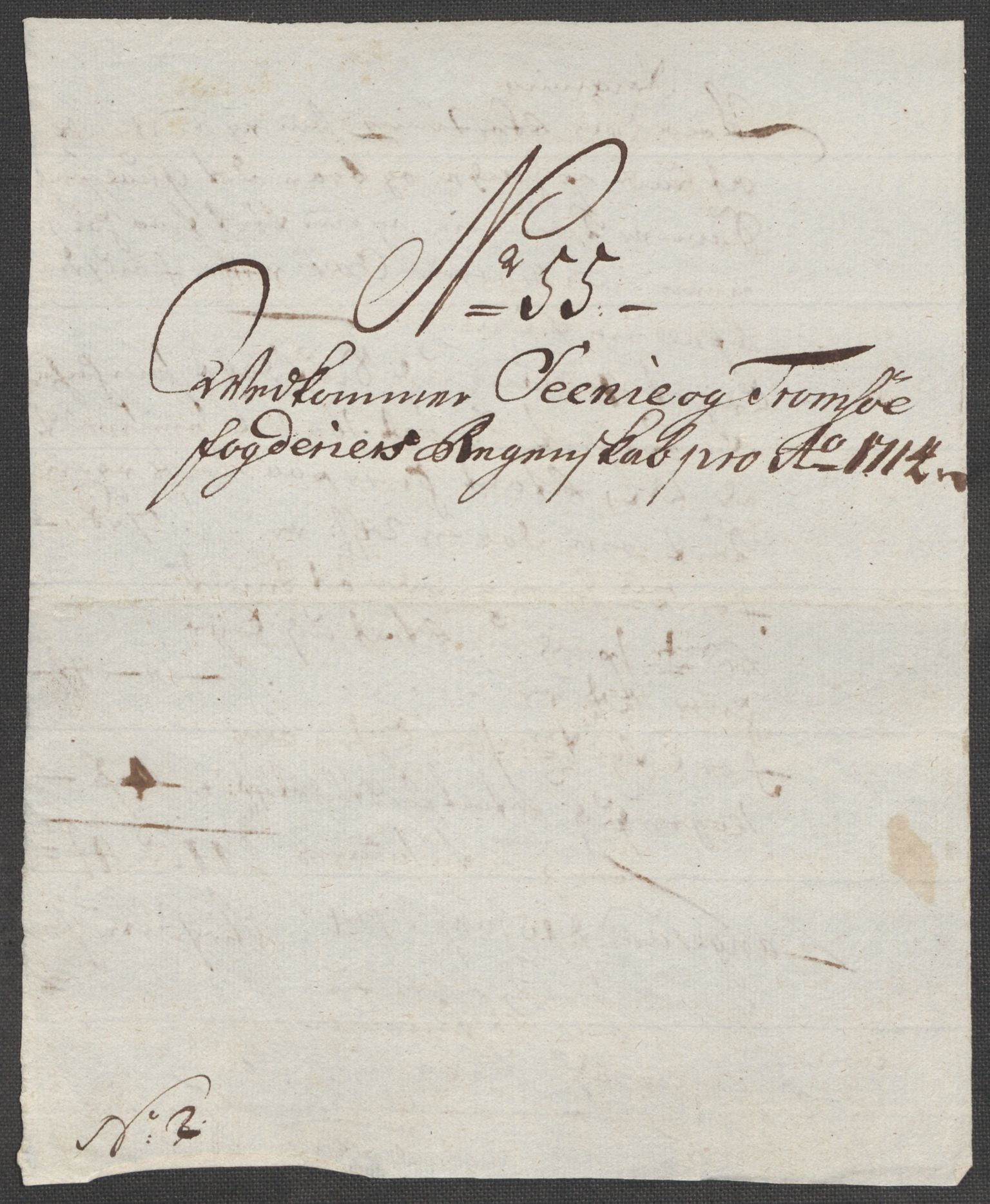 Rentekammeret inntil 1814, Reviderte regnskaper, Fogderegnskap, AV/RA-EA-4092/R68/L4760: Fogderegnskap Senja og Troms, 1714, p. 289