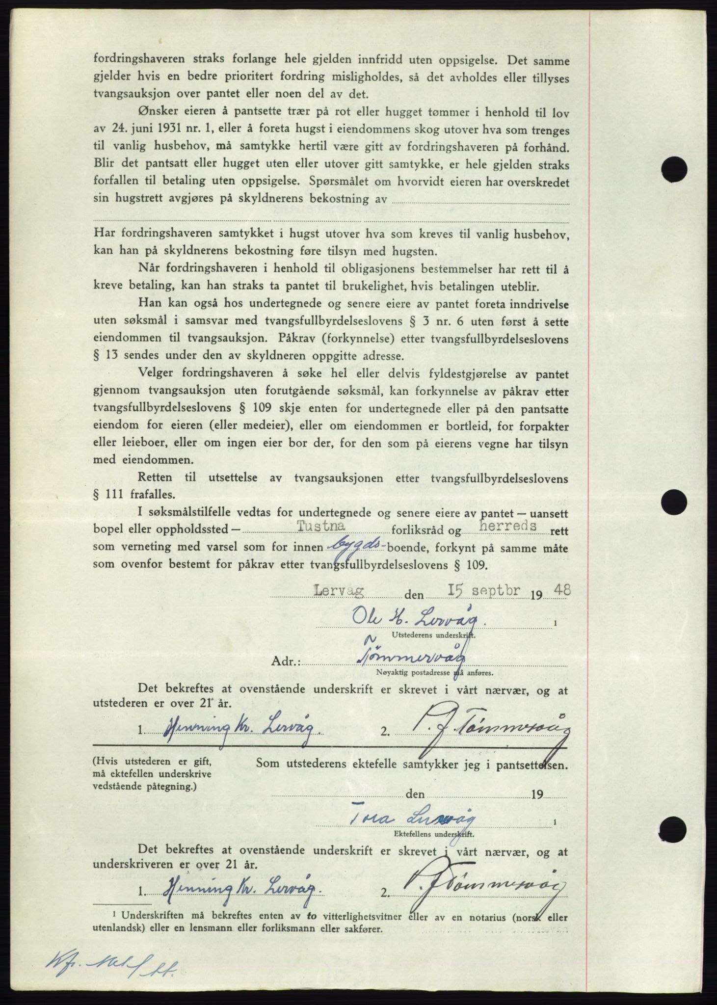 Nordmøre sorenskriveri, AV/SAT-A-4132/1/2/2Ca: Mortgage book no. B99, 1948-1948, Diary no: : 3116/1948