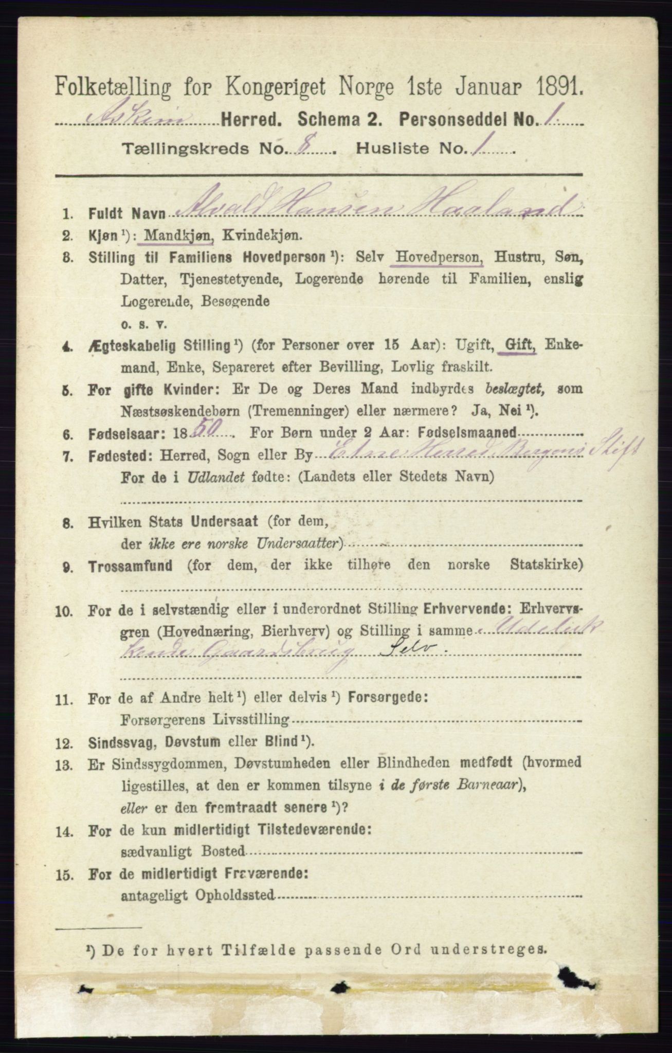 RA, 1891 census for 0124 Askim, 1891, p. 1244