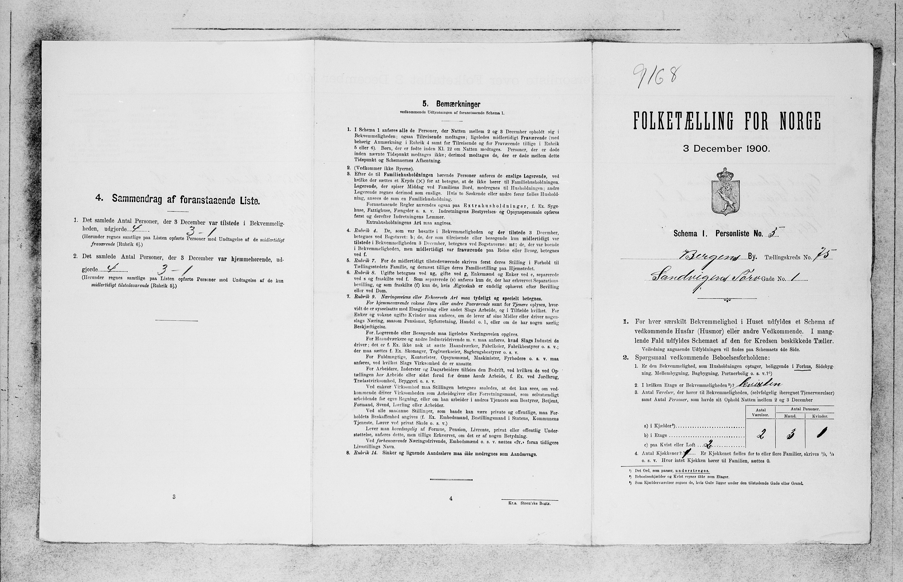 SAB, 1900 census for Bergen, 1900, p. 15422