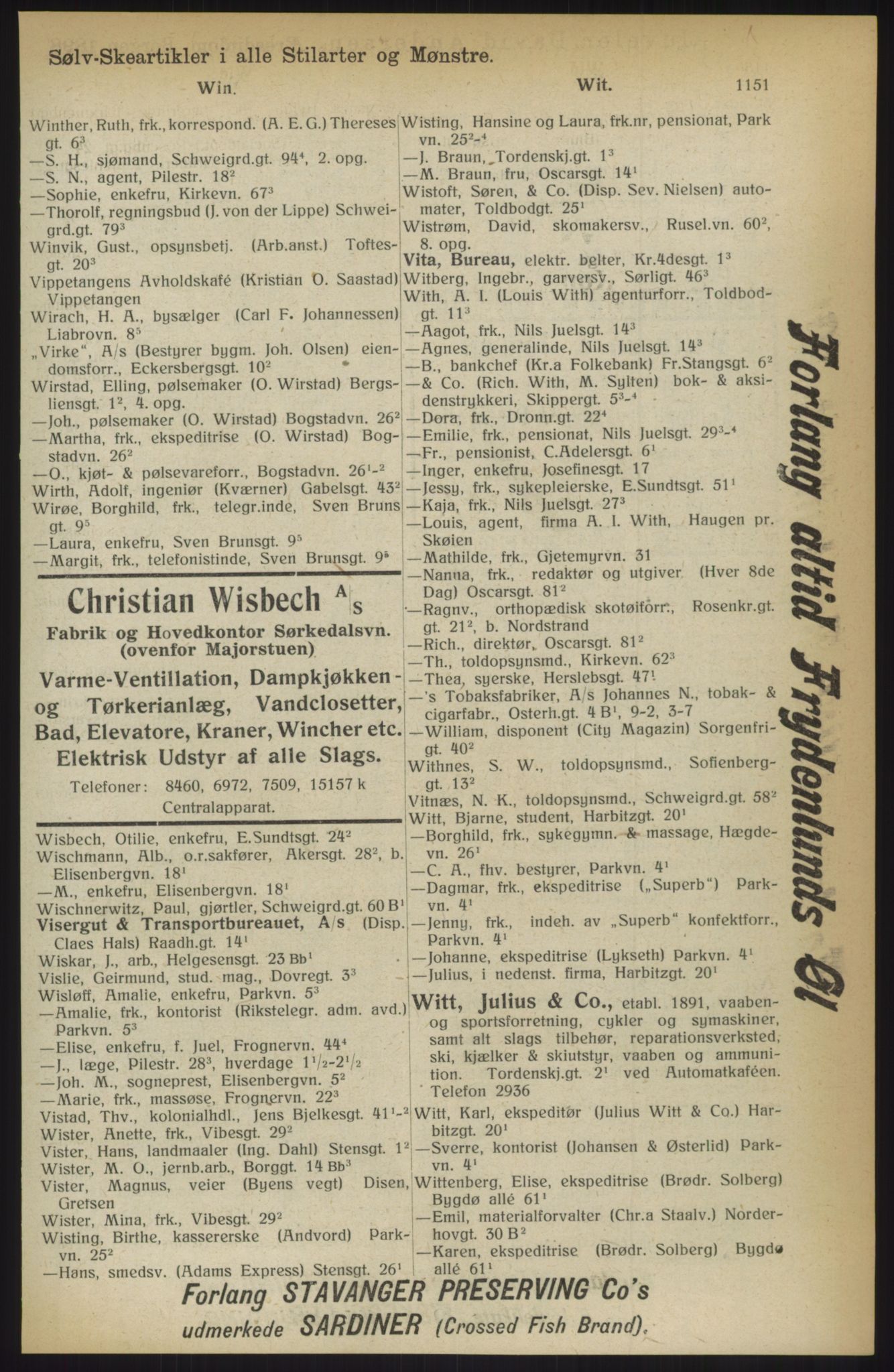 Kristiania/Oslo adressebok, PUBL/-, 1914, p. 1151