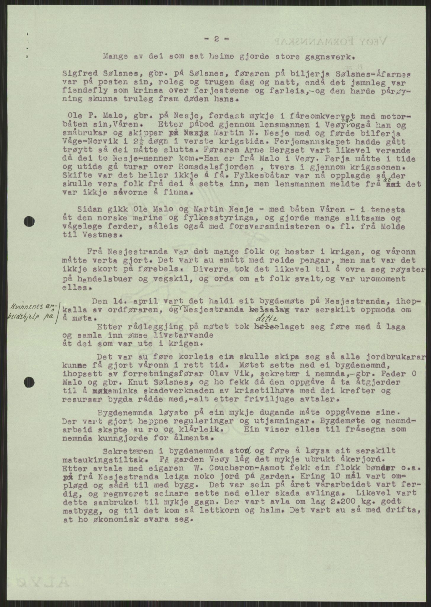 Forsvaret, Forsvarets krigshistoriske avdeling, AV/RA-RAFA-2017/Y/Ya/L0015: II-C-11-31 - Fylkesmenn.  Rapporter om krigsbegivenhetene 1940., 1940, p. 812