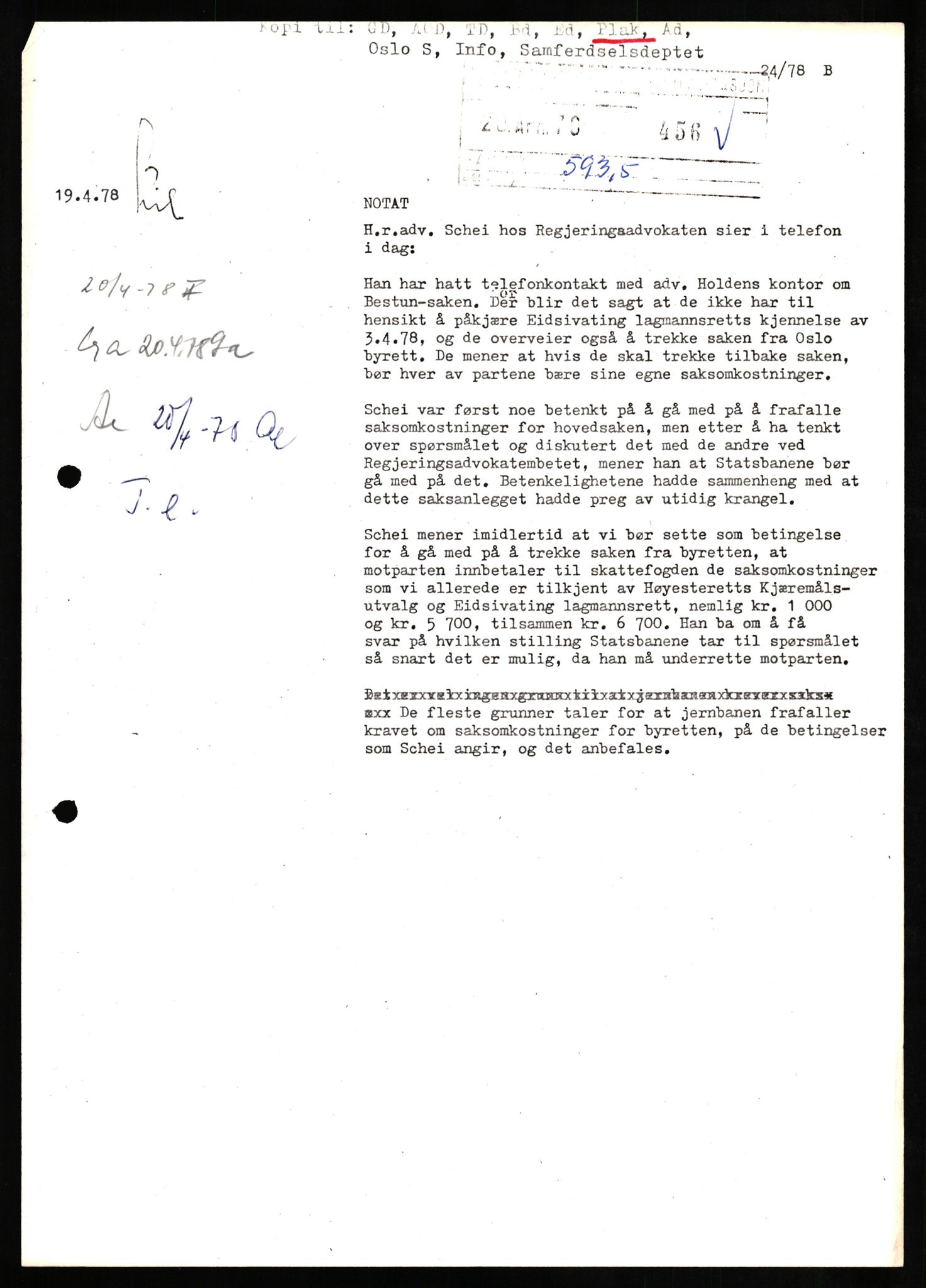 Norges statsbaner, Hovedadministrasjonen, Plankontoret for Oslo S, AV/RA-S-5410/D/L0171: Driftsbanegården. Øvrige driftsbanegårder, 1976-1978, p. 203