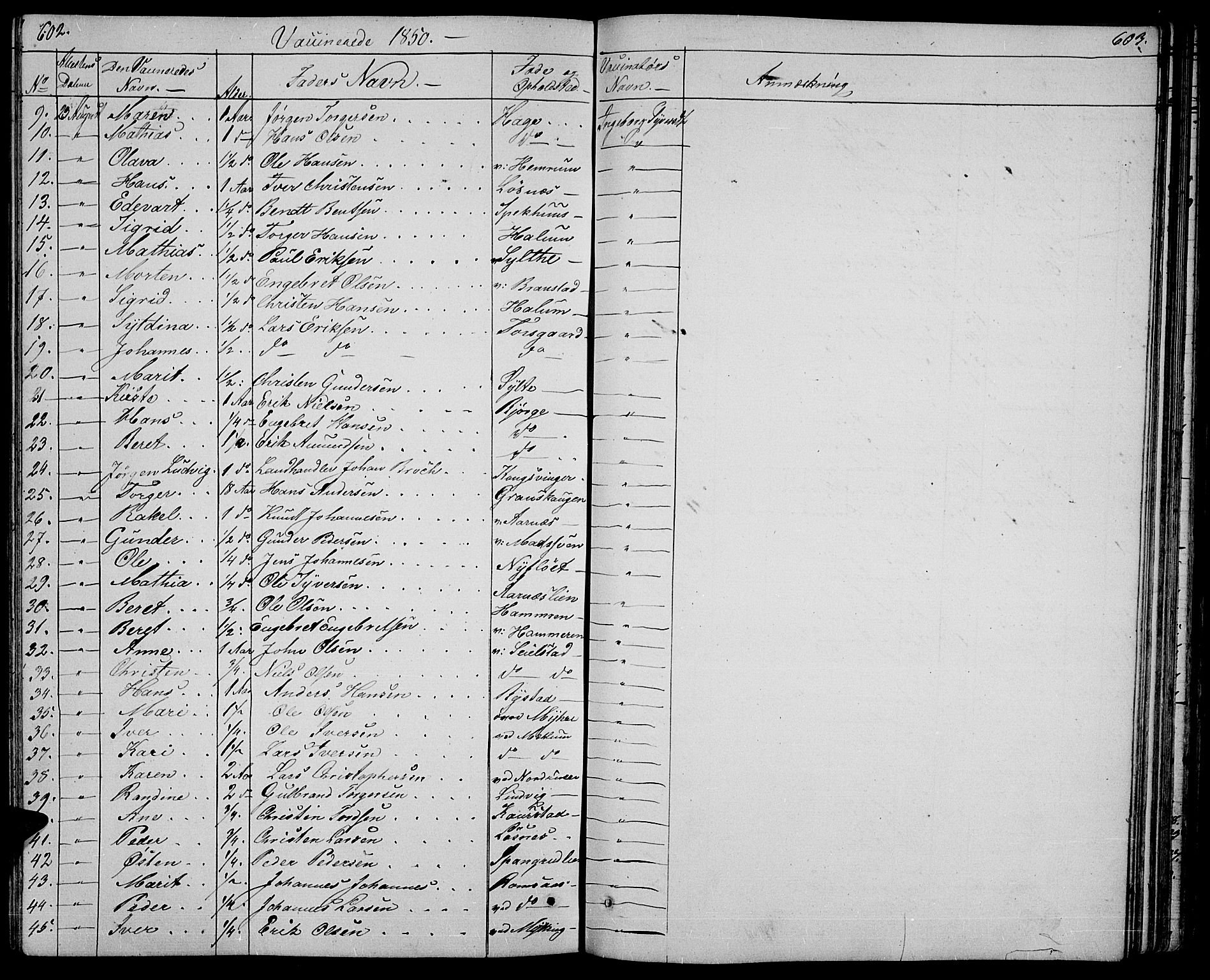 Ringebu prestekontor, SAH/PREST-082/H/Ha/Hab/L0002: Parish register (copy) no. 2, 1839-1853, p. 602-603