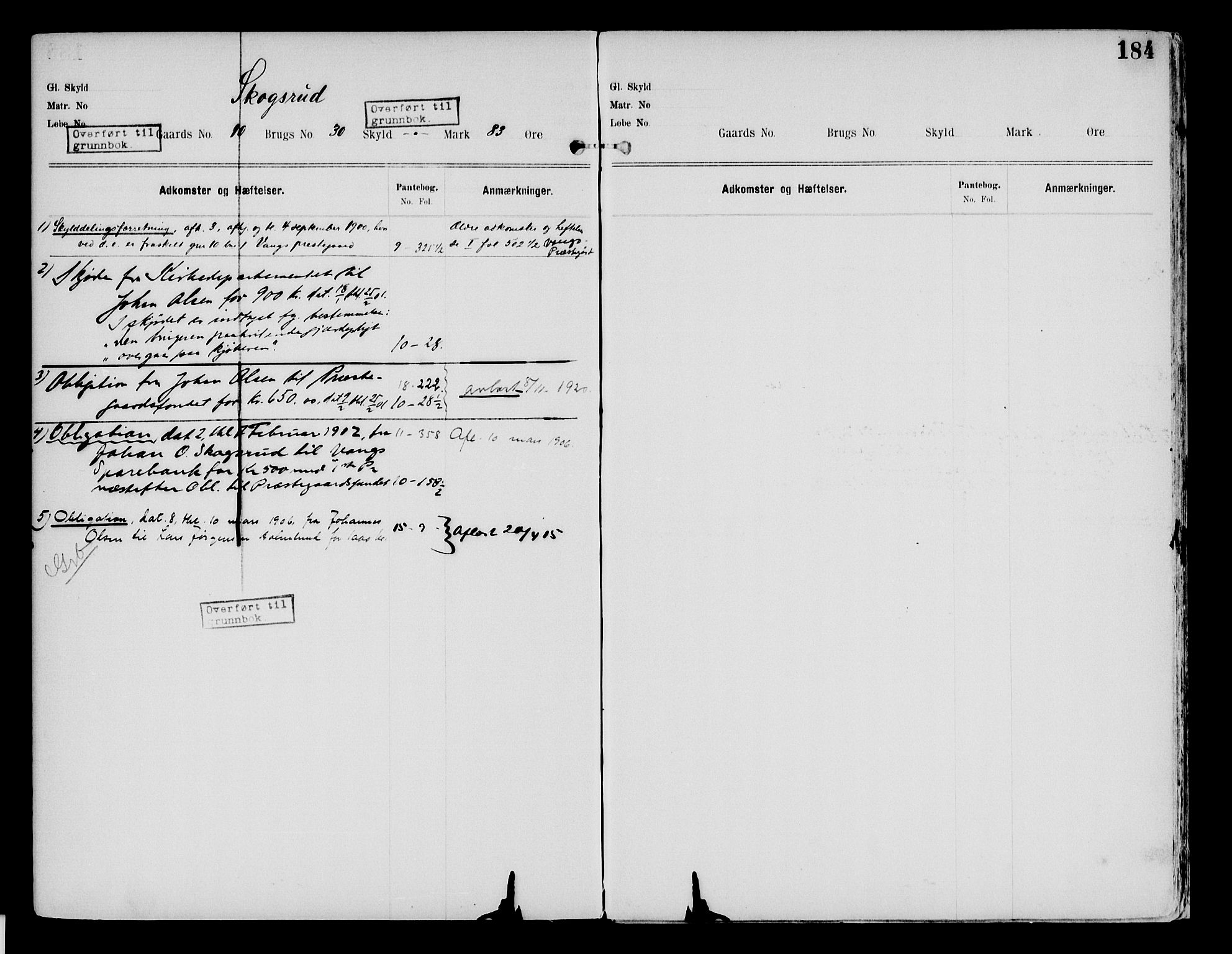 Nord-Hedmark sorenskriveri, SAH/TING-012/H/Ha/Had/Hade/L0002: Mortgage register no. 4.2, 1893-1940, p. 184