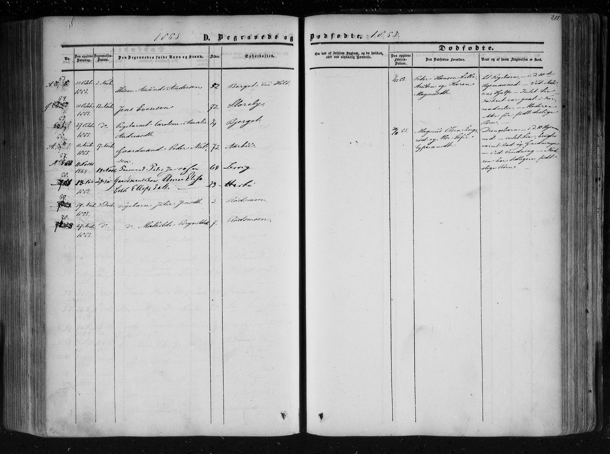 Aremark prestekontor Kirkebøker, SAO/A-10899/F/Fc/L0003: Parish register (official) no. III 3, 1850-1865, p. 305