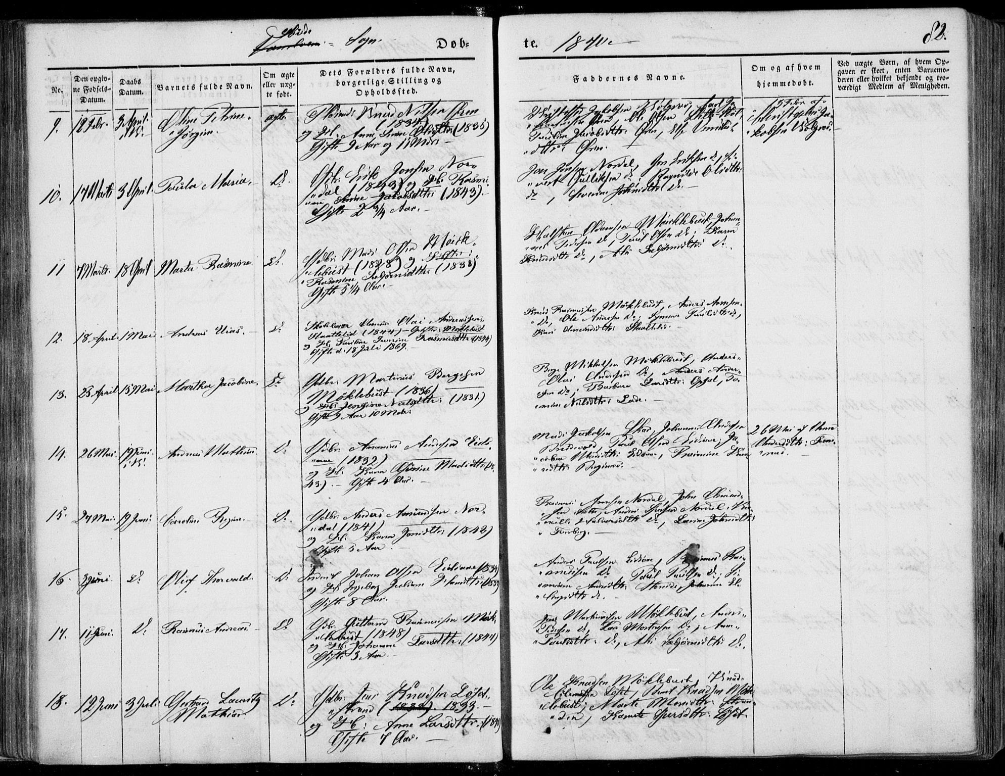 Ministerialprotokoller, klokkerbøker og fødselsregistre - Møre og Romsdal, AV/SAT-A-1454/502/L0023: Parish register (official) no. 502A01, 1844-1873, p. 82