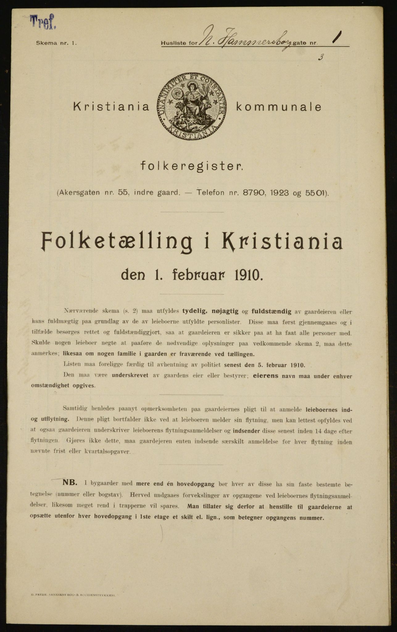 OBA, Municipal Census 1910 for Kristiania, 1910, p. 66851