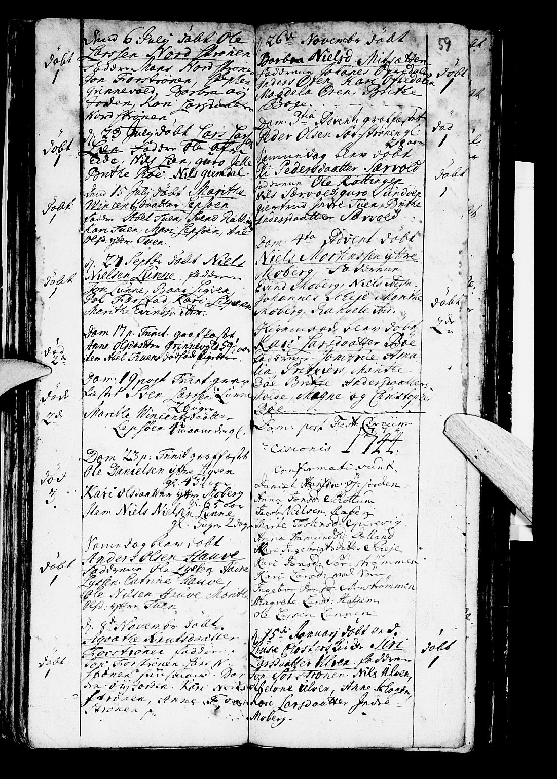 Os sokneprestembete, SAB/A-99929: Parish register (official) no. A 2, 1723-1758, p. 59