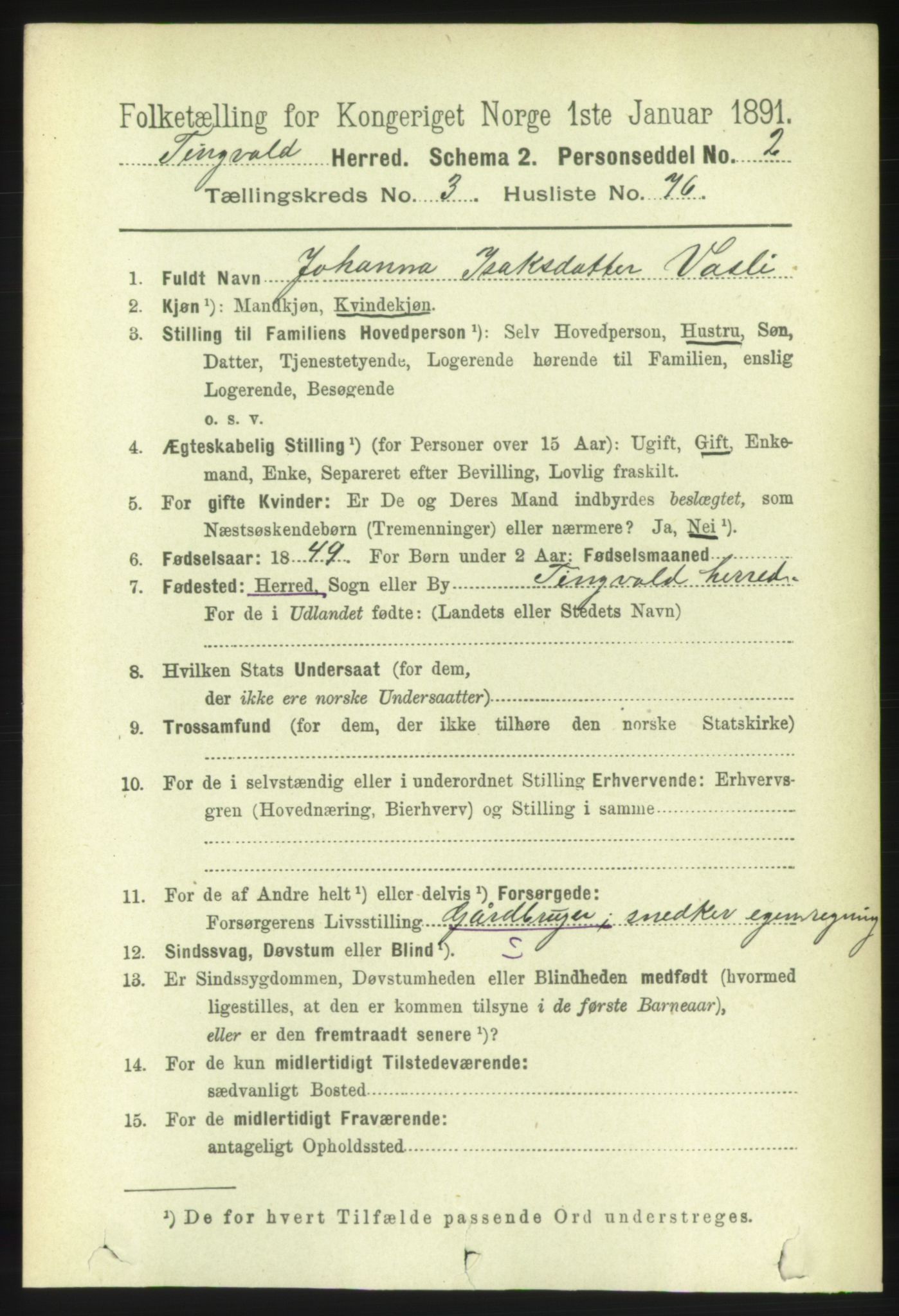 RA, 1891 census for 1560 Tingvoll, 1891, p. 1517