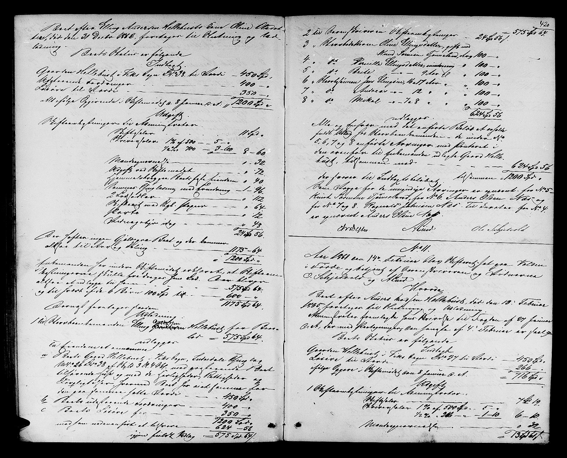 Sunnfjord tingrett, AV/SAB-A-3201/1/H/Hd/L0003: Skifteutlodningsprotokoll, 1863-1868, p. 419b-420a