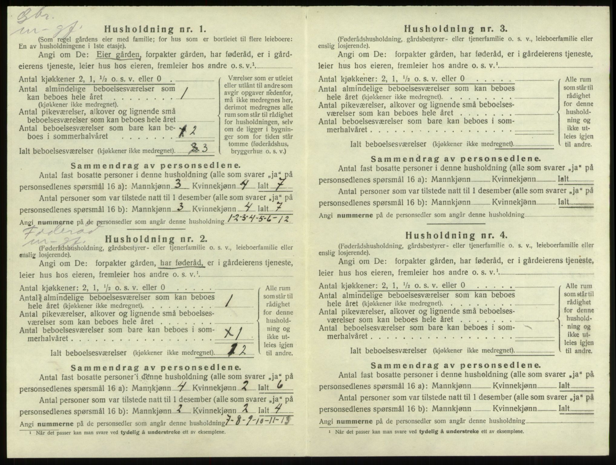 SAB, 1920 census for Innvik, 1920, p. 889