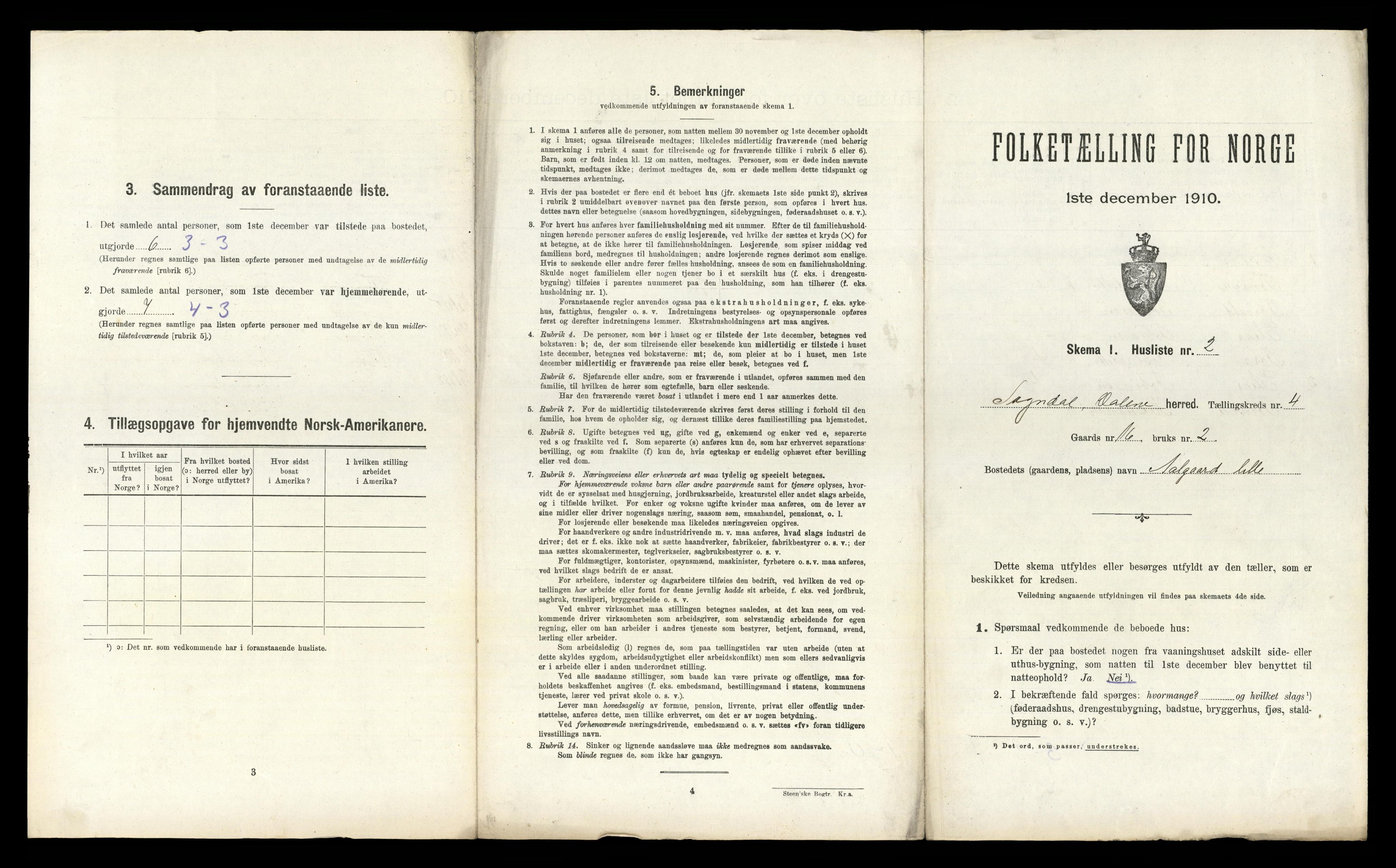 RA, 1910 census for Sokndal, 1910, p. 266