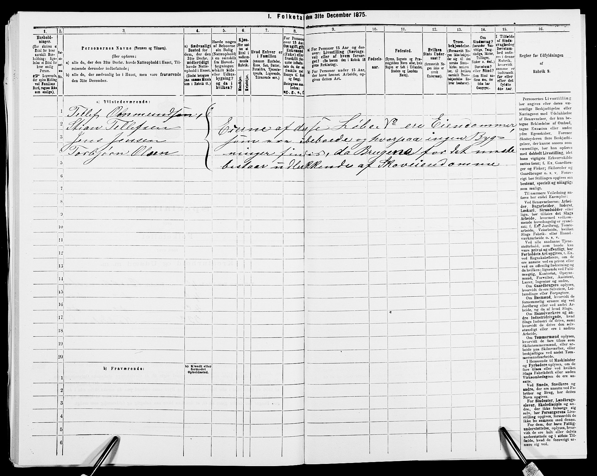 SAK, 1875 census for 0918P Austre Moland, 1875, p. 2871