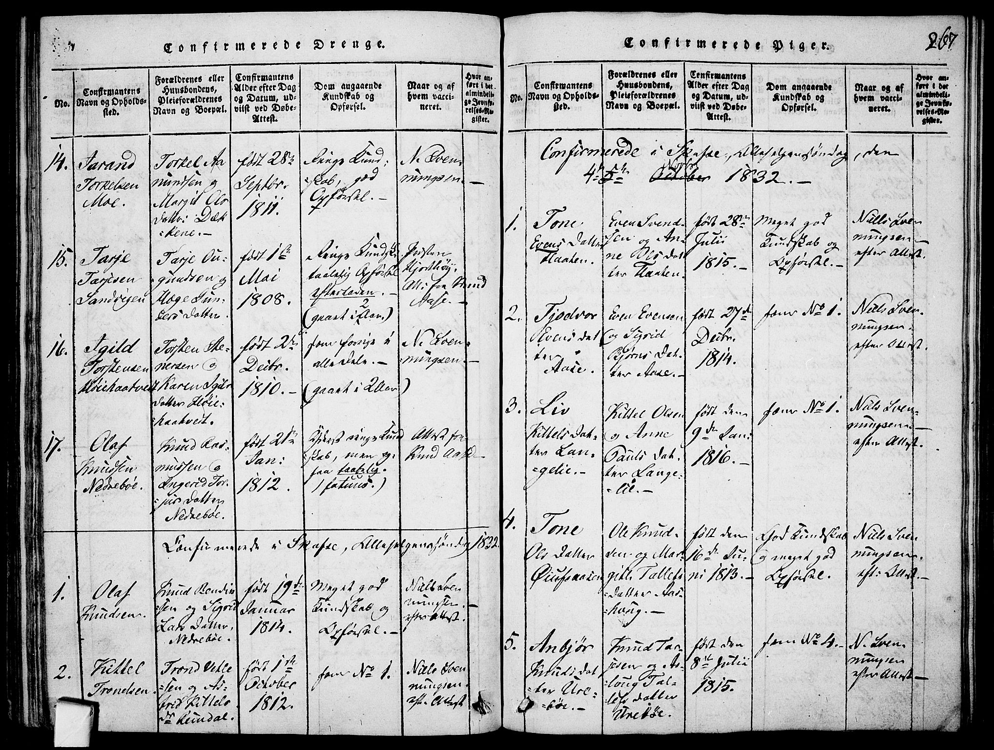 Mo kirkebøker, SAKO/A-286/F/Fa/L0004: Parish register (official) no. I 4, 1814-1844, p. 267