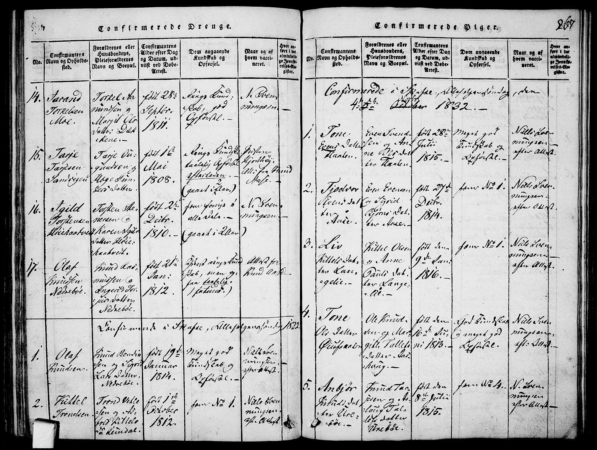 Mo kirkebøker, AV/SAKO-A-286/F/Fa/L0004: Parish register (official) no. I 4, 1814-1844, p. 267