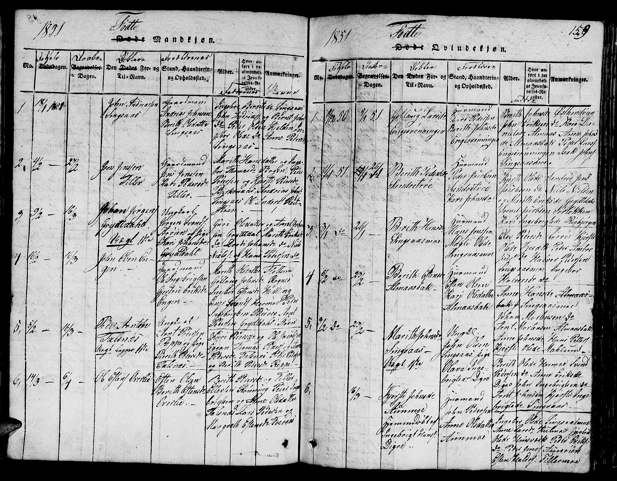 Ministerialprotokoller, klokkerbøker og fødselsregistre - Sør-Trøndelag, SAT/A-1456/688/L1026: Parish register (copy) no. 688C01, 1817-1860, p. 159