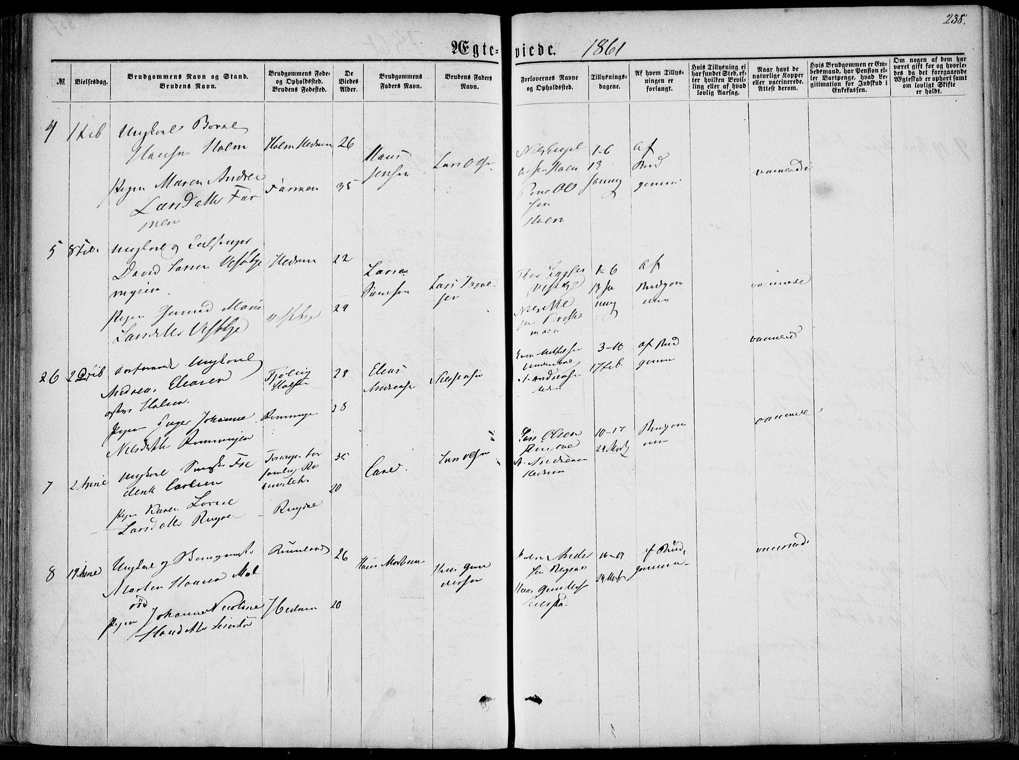 Hedrum kirkebøker, AV/SAKO-A-344/F/Fa/L0007: Parish register (official) no. I 7, 1857-1868, p. 238