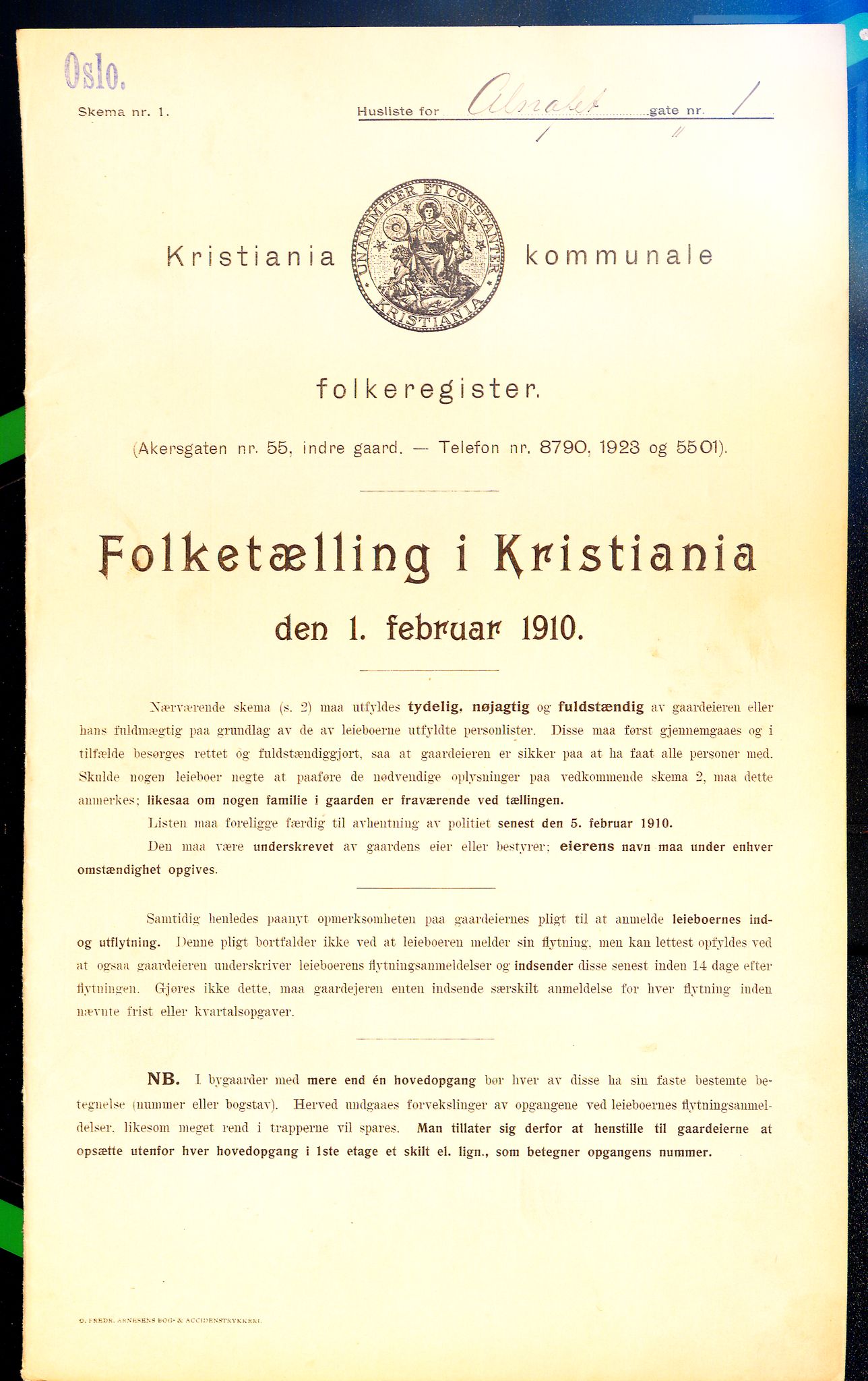 OBA, Municipal Census 1910 for Kristiania, 1910, p. 998