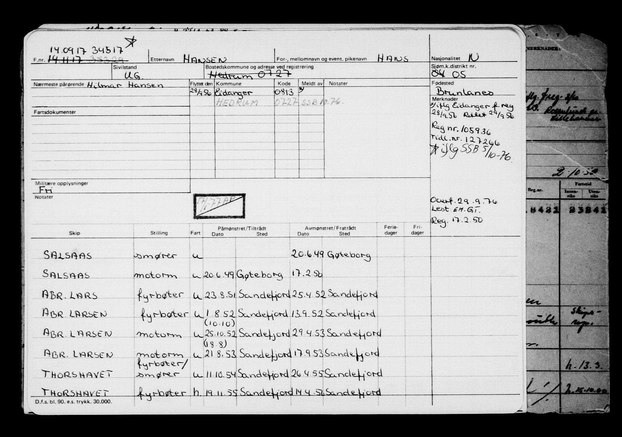 Direktoratet for sjømenn, AV/RA-S-3545/G/Gb/L0151: Hovedkort, 1917, p. 618