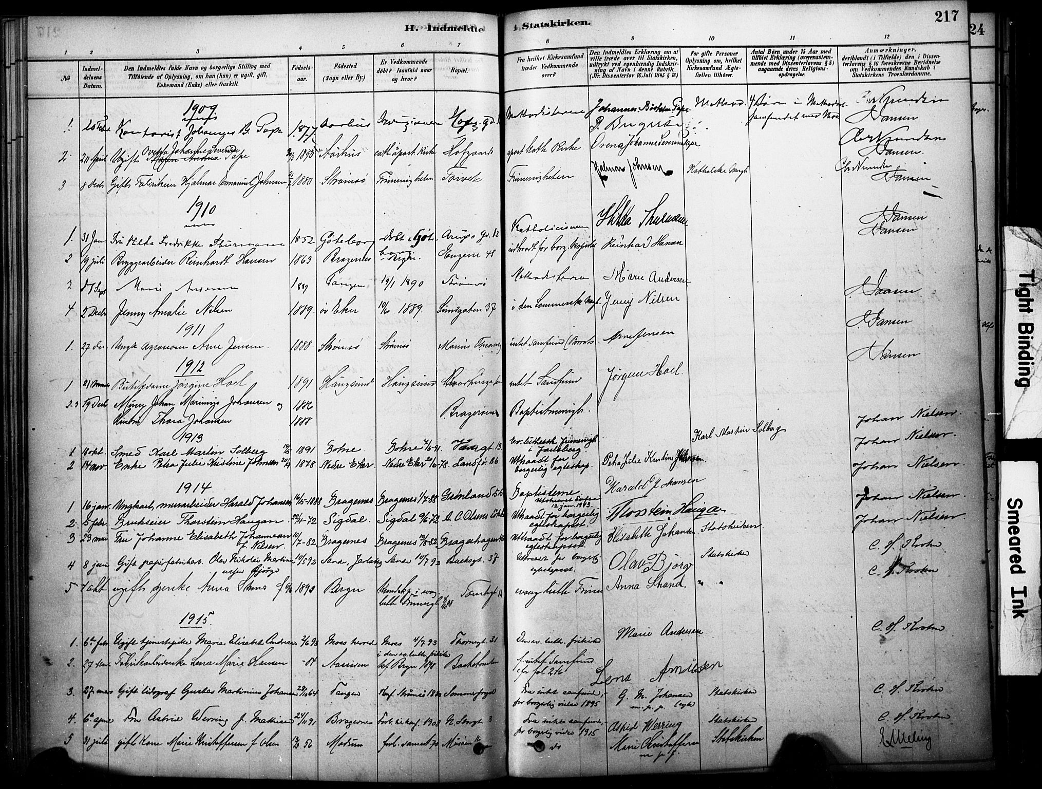 Bragernes kirkebøker, SAKO/A-6/F/Fc/L0005: Parish register (official) no. III 5, 1878-1890, p. 217