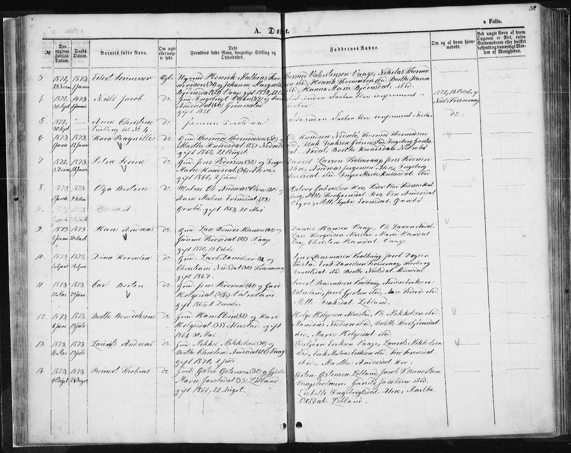 Tysvær sokneprestkontor, AV/SAST-A -101864/H/Ha/Haa/L0004: Parish register (official) no. A 4, 1857-1878, p. 39