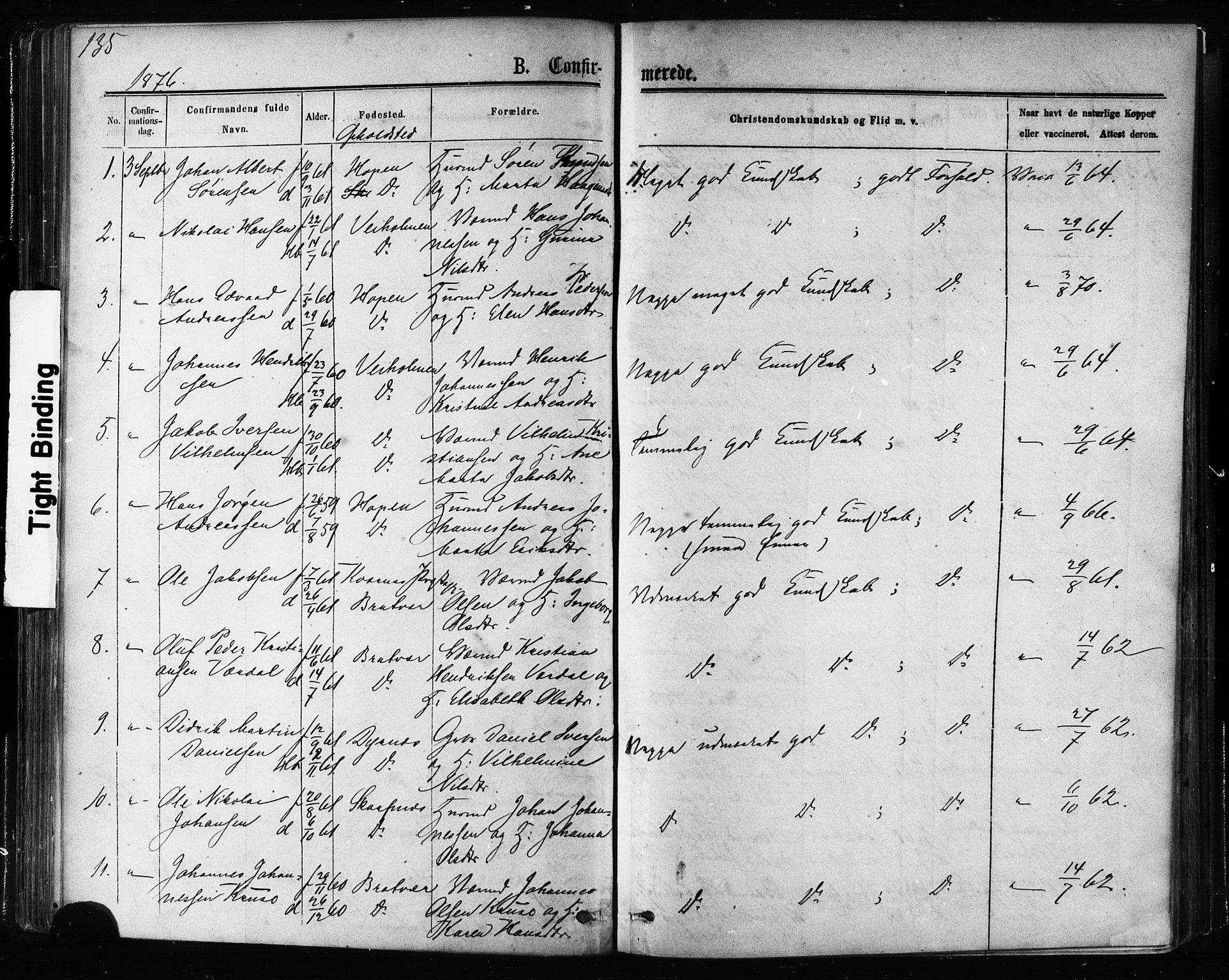 Ministerialprotokoller, klokkerbøker og fødselsregistre - Møre og Romsdal, AV/SAT-A-1454/581/L0938: Parish register (official) no. 581A06, 1873-1879, p. 135