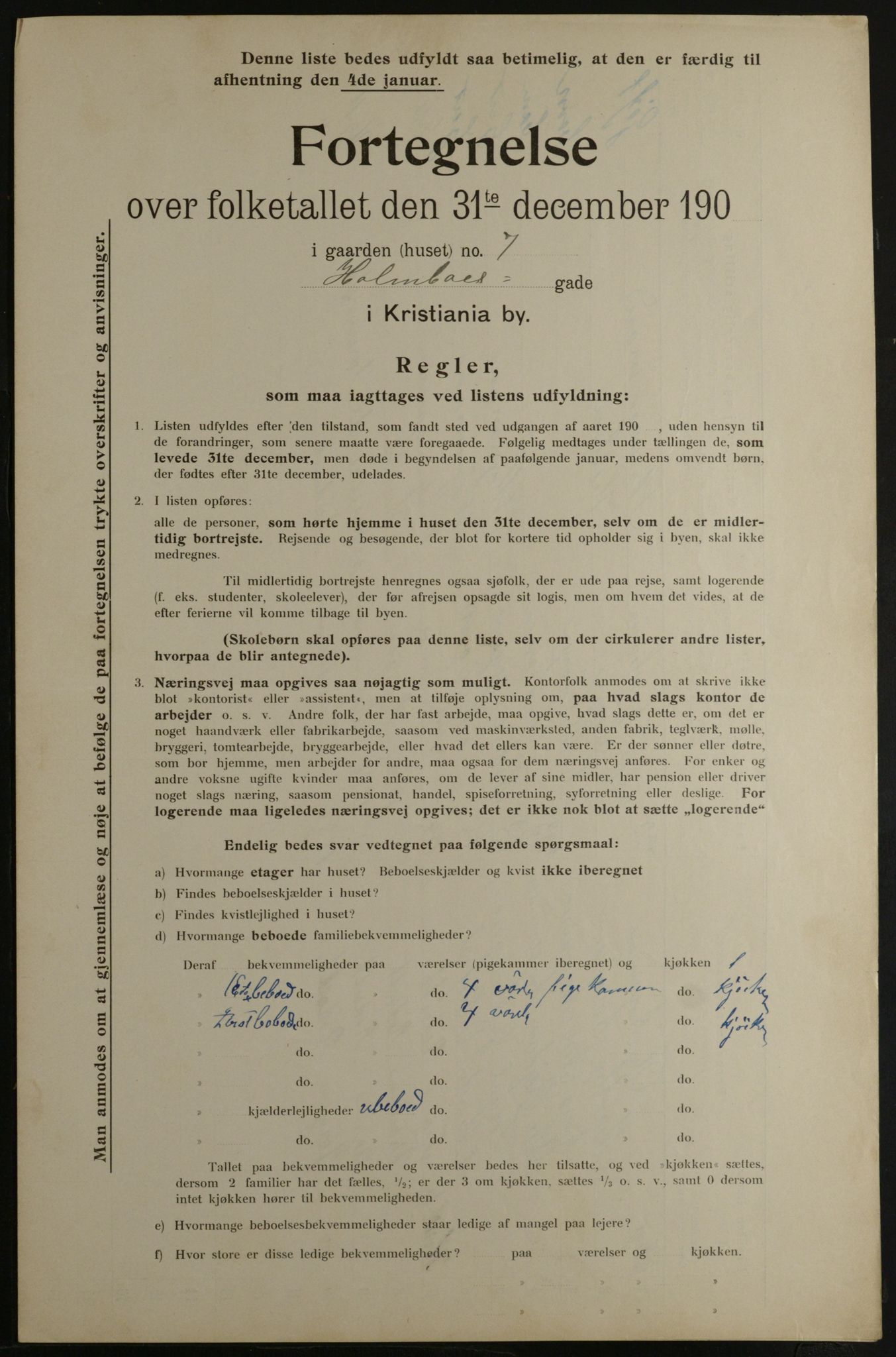 OBA, Municipal Census 1901 for Kristiania, 1901, p. 6443