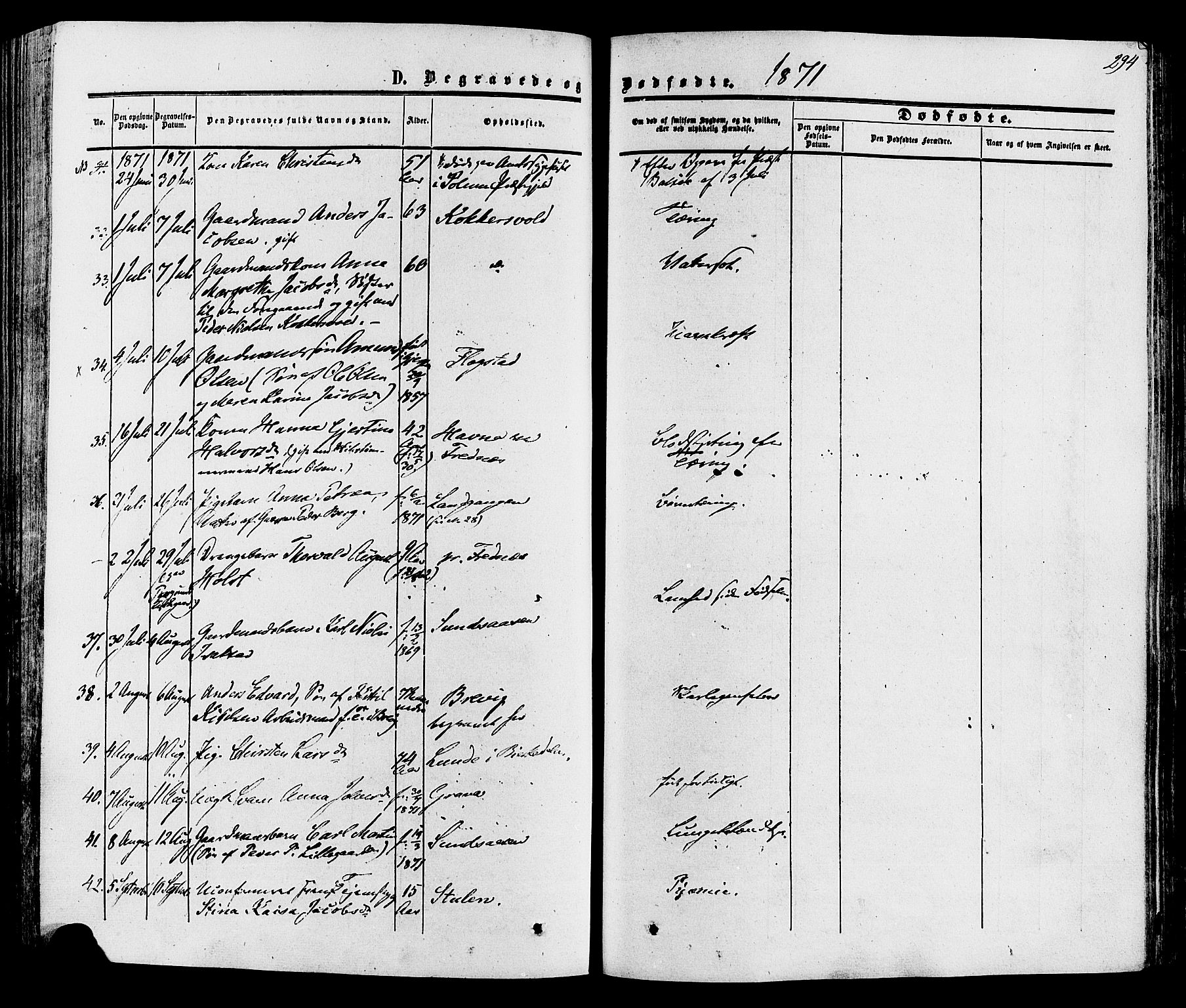 Eidanger kirkebøker, AV/SAKO-A-261/F/Fa/L0010: Parish register (official) no. 10, 1859-1874, p. 294