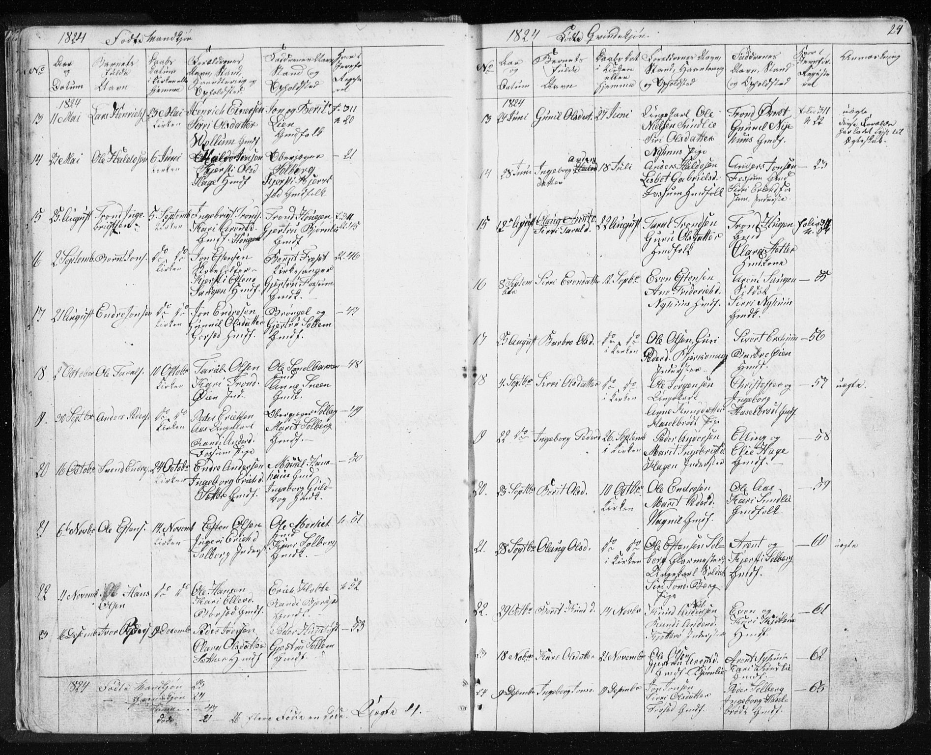 Ministerialprotokoller, klokkerbøker og fødselsregistre - Sør-Trøndelag, AV/SAT-A-1456/689/L1043: Parish register (copy) no. 689C02, 1816-1892, p. 24