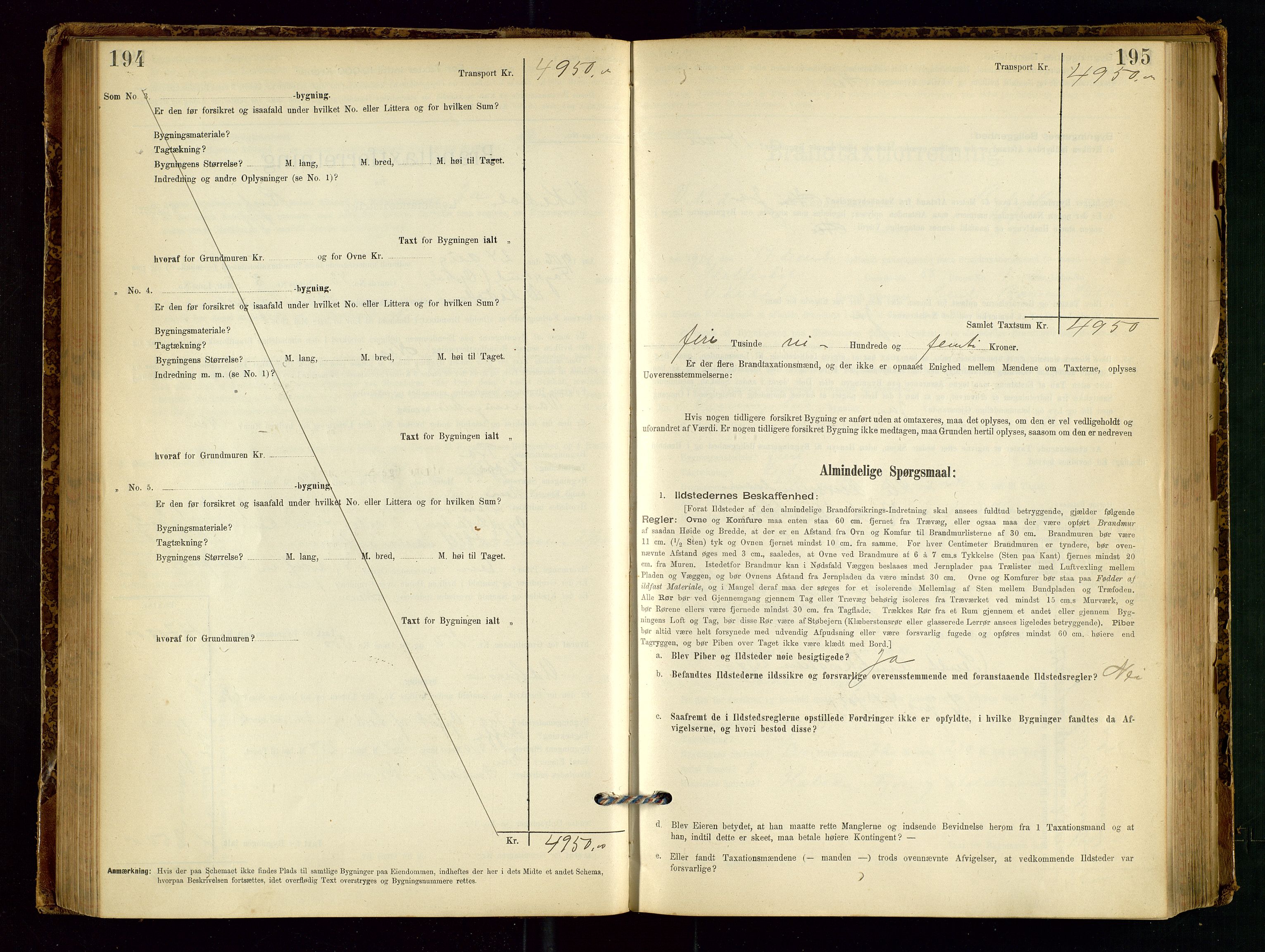 Vikedal lensmannskontor, AV/SAST-A-100179/Gob/L0004: Branntakstprotokoll, 1894-1952, p. 194-195