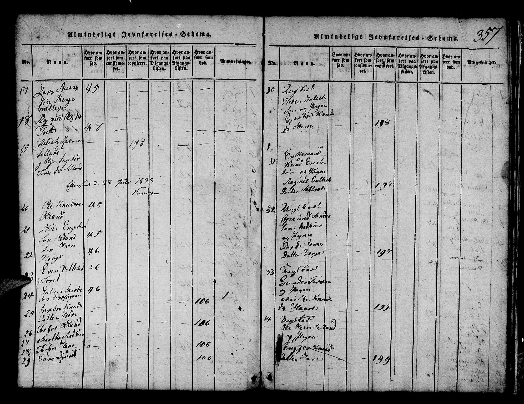 Røldal sokneprestembete, AV/SAB-A-100247: Parish register (copy) no. A 1, 1817-1860, p. 357