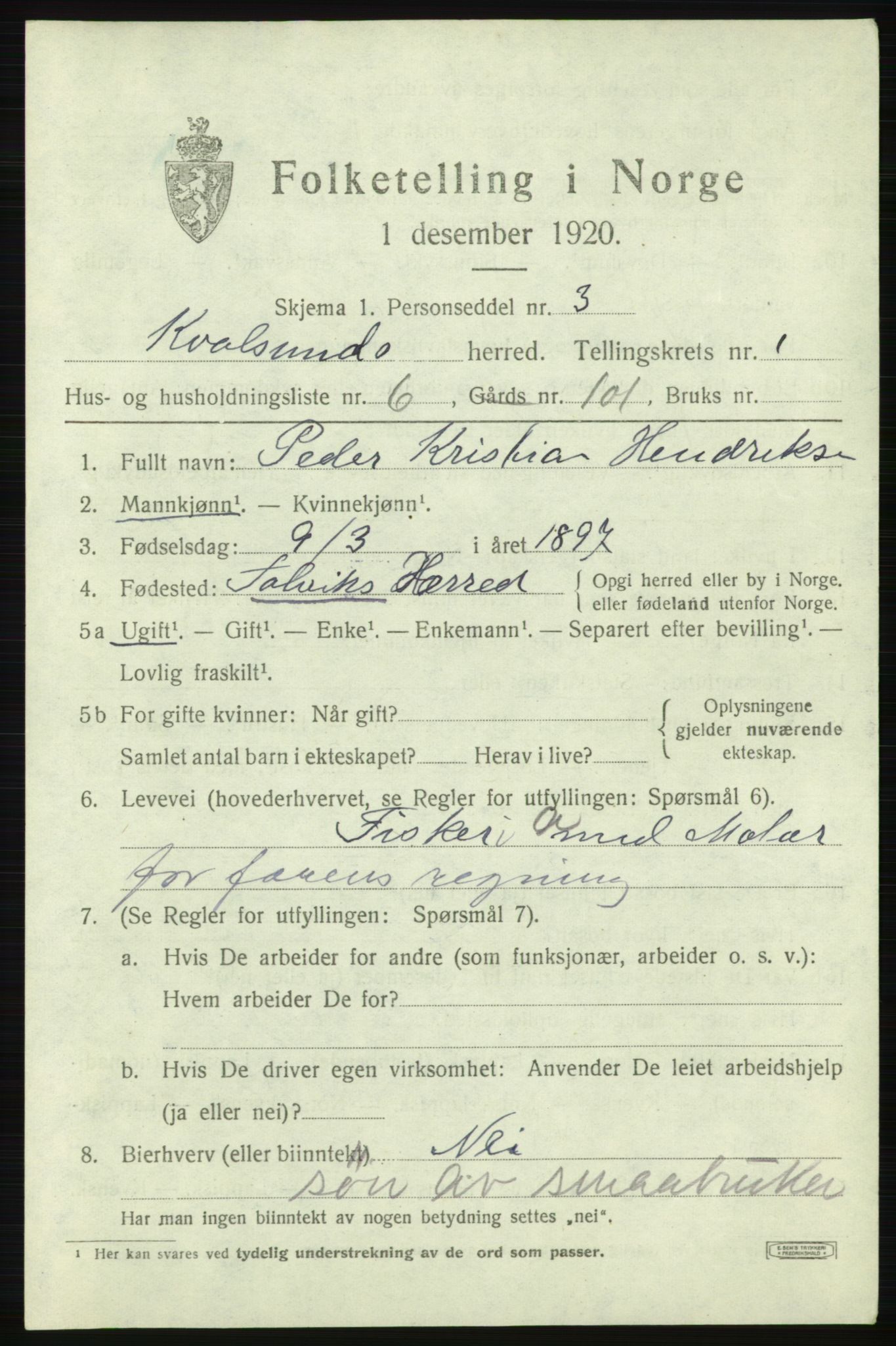 SATØ, 1920 census for , 1920, p. 524