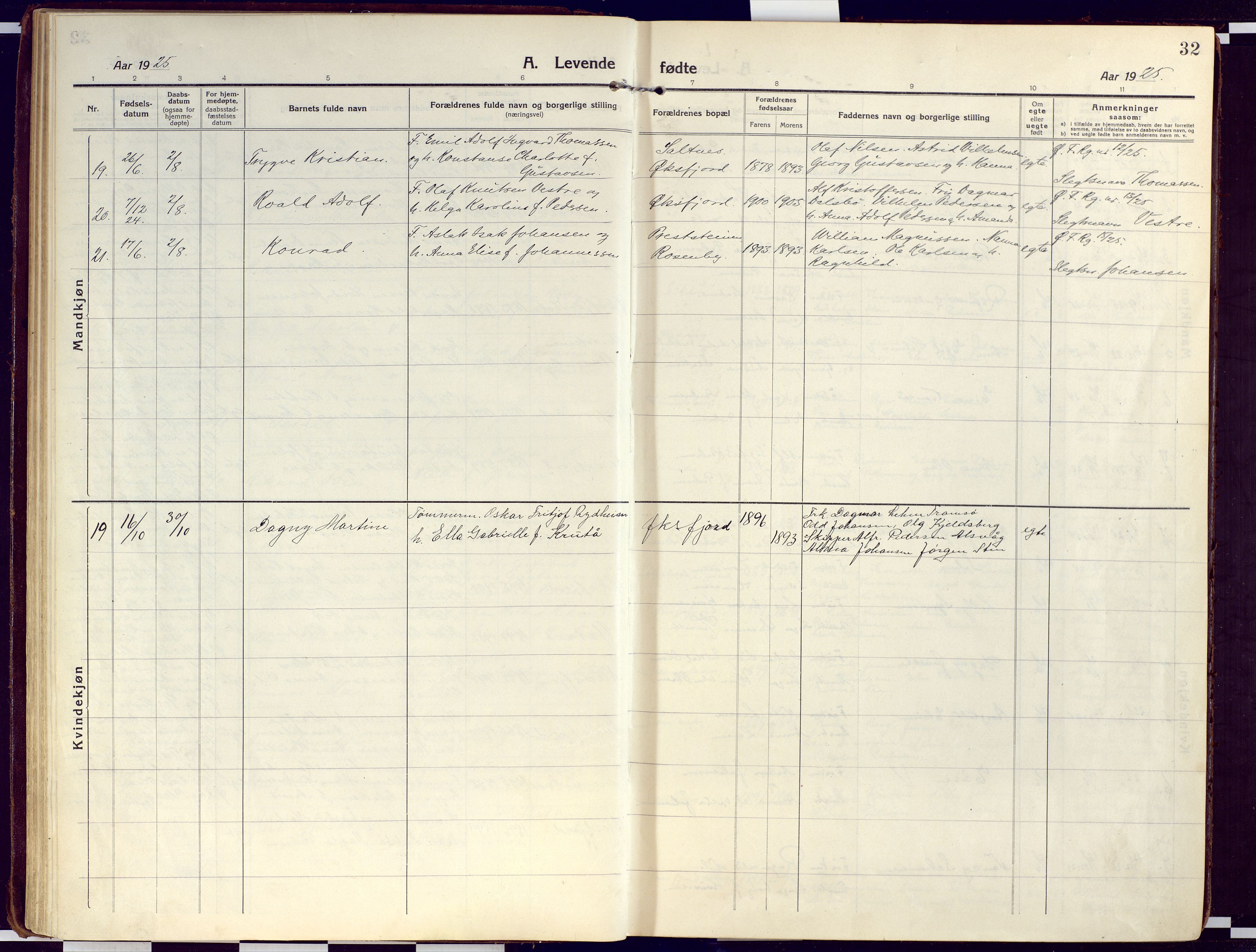 Loppa sokneprestkontor, SATØ/S-1339/H/Ha/L0012kirke: Parish register (official) no. 12, 1917-1932, p. 32