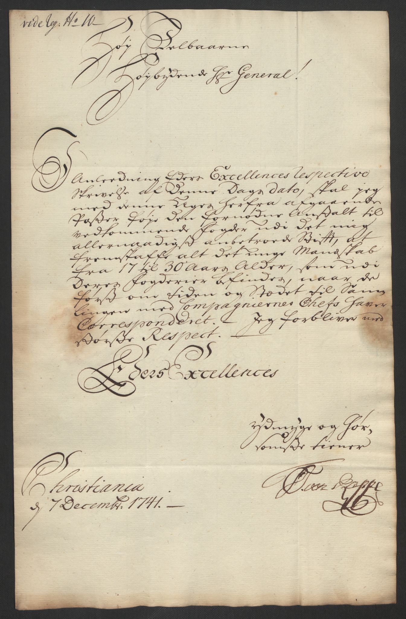 Kommanderende general (KG I) med Det norske krigsdirektorium, AV/RA-EA-5419/D/L0062: Stattholderens, stiftamtmenns og amtmenns brev, 1741-1745, p. 27