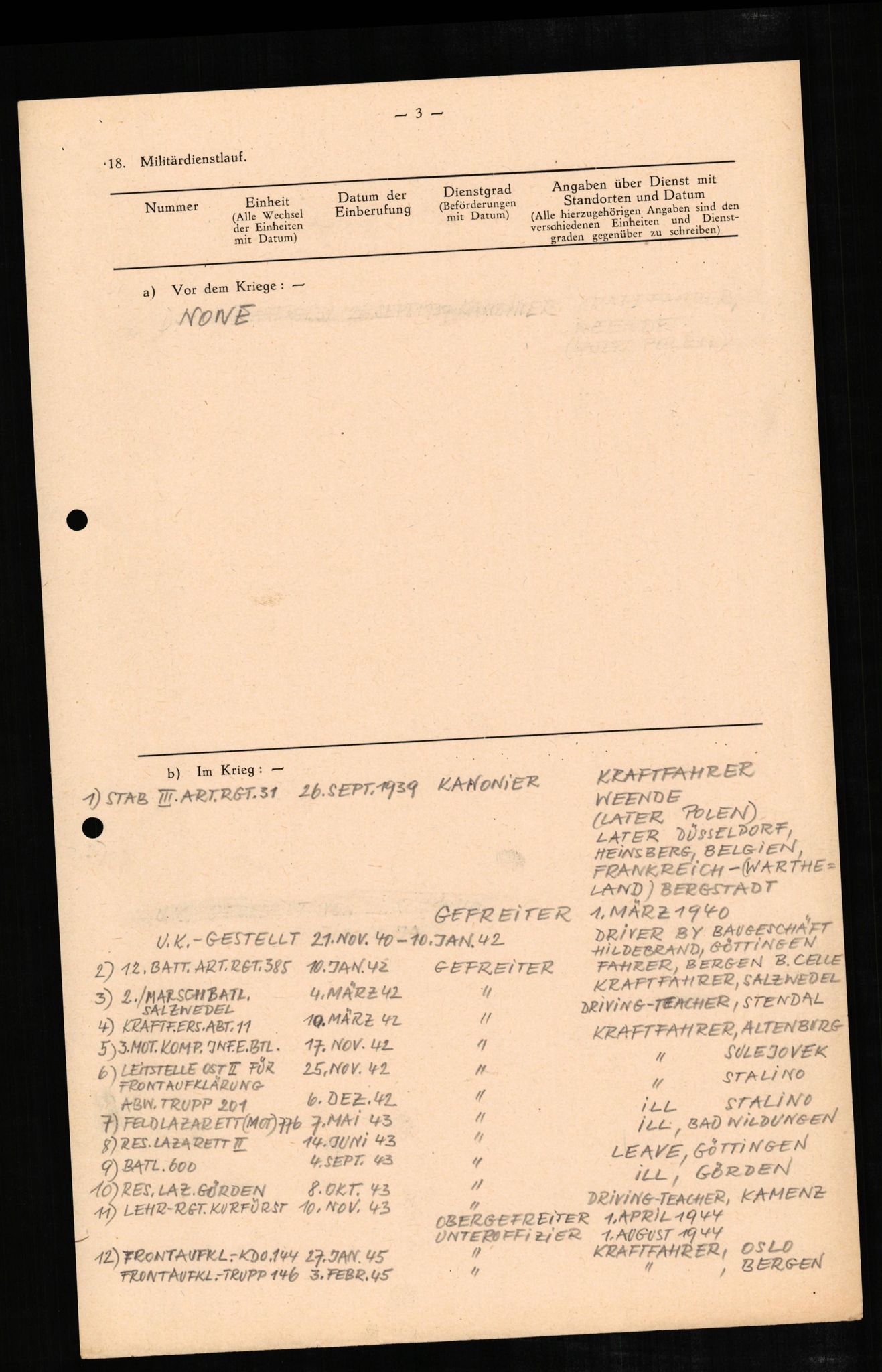 Forsvaret, Forsvarets overkommando II, AV/RA-RAFA-3915/D/Db/L0008: CI Questionaires. Tyske okkupasjonsstyrker i Norge. Tyskere., 1945-1946, p. 69