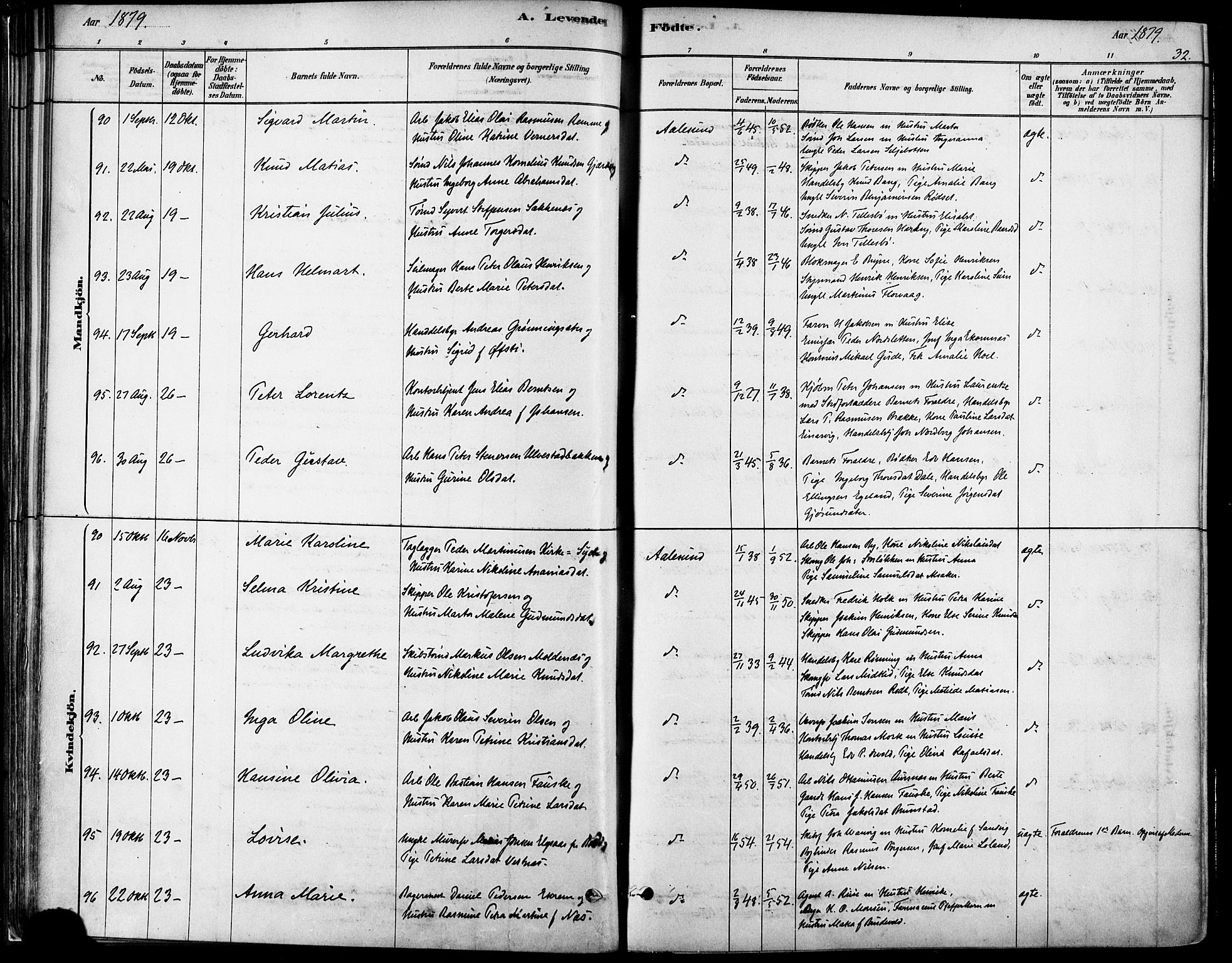 Ministerialprotokoller, klokkerbøker og fødselsregistre - Møre og Romsdal, AV/SAT-A-1454/529/L0454: Parish register (official) no. 529A04, 1878-1885, p. 32