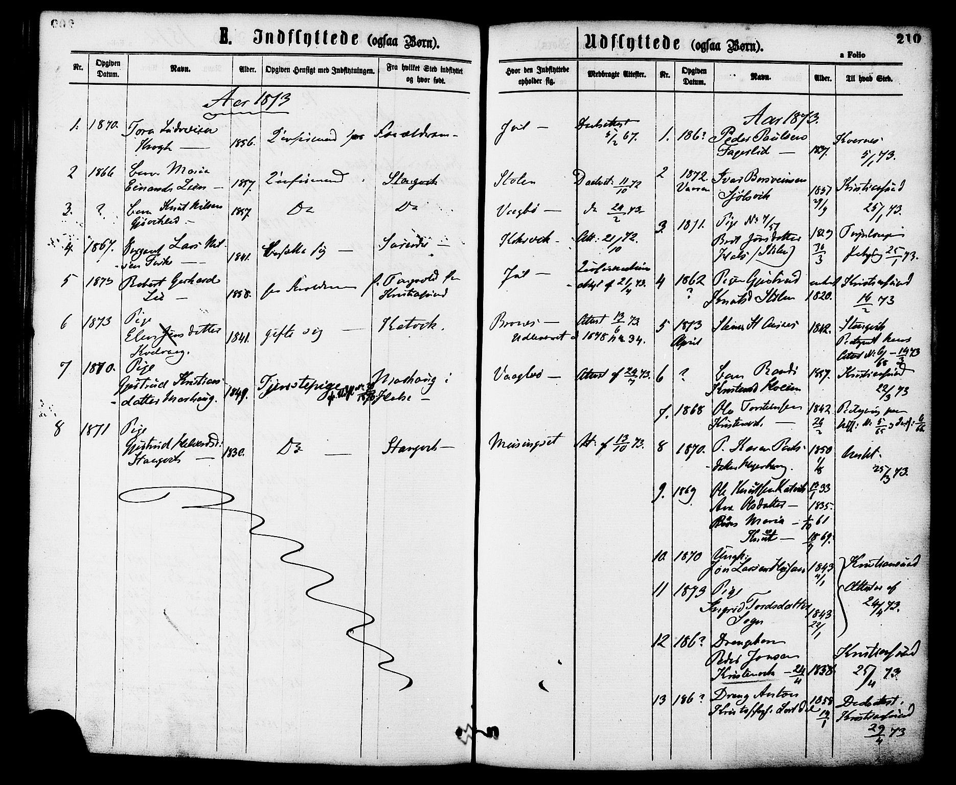 Ministerialprotokoller, klokkerbøker og fødselsregistre - Møre og Romsdal, SAT/A-1454/586/L0986: Parish register (official) no. 586A12, 1867-1878, p. 210